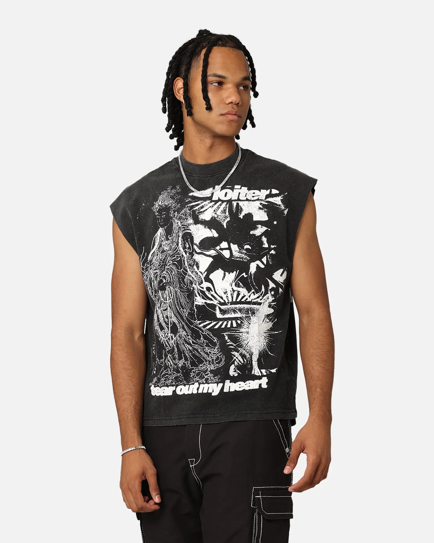 Loiter Soulless Oversized Muscle T-Shirt Vintage Black sold by Culture Kings