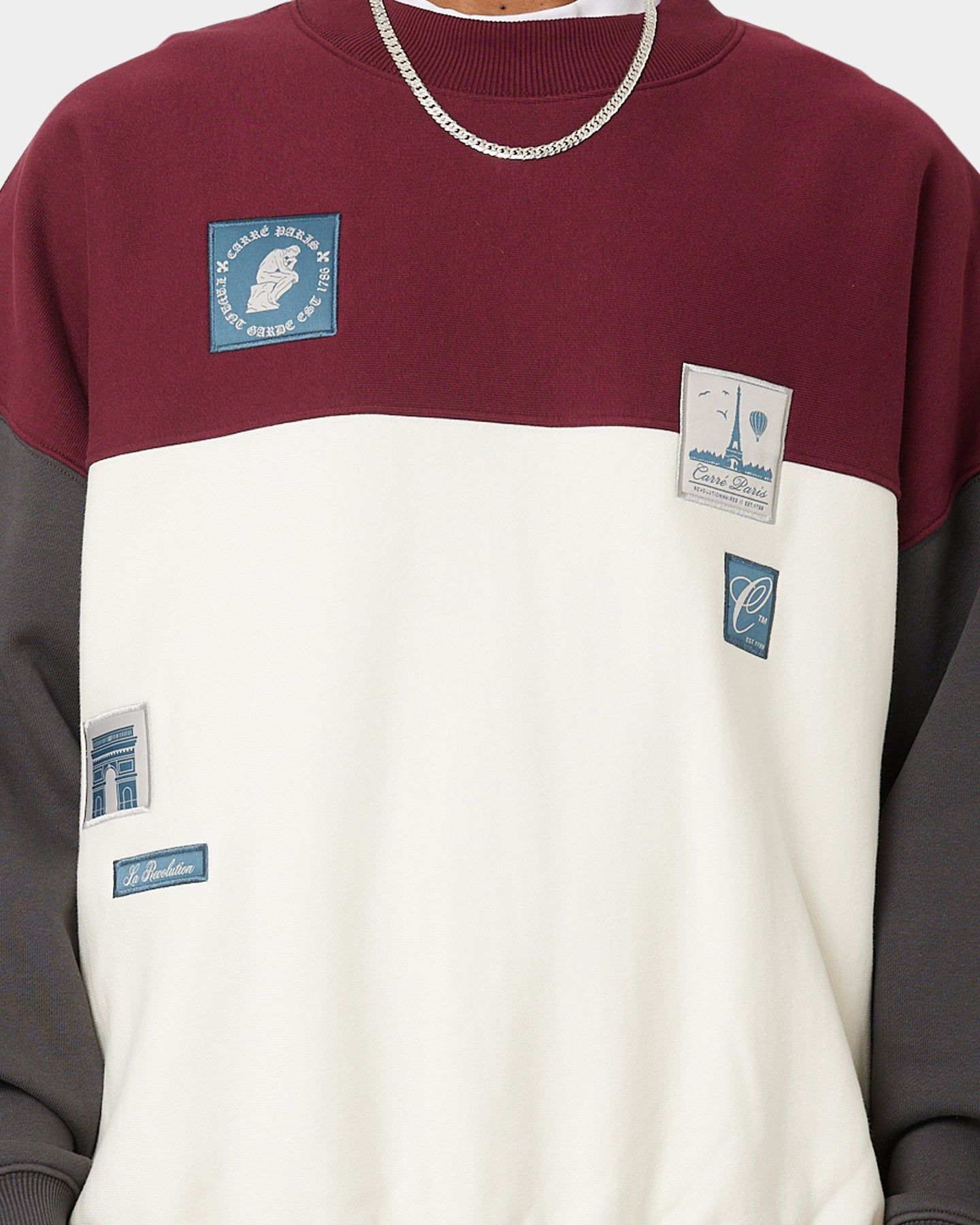 Carre Avant Oversized Panel Crewneck Maroon sold by Culture Kings product image thumbnail 5