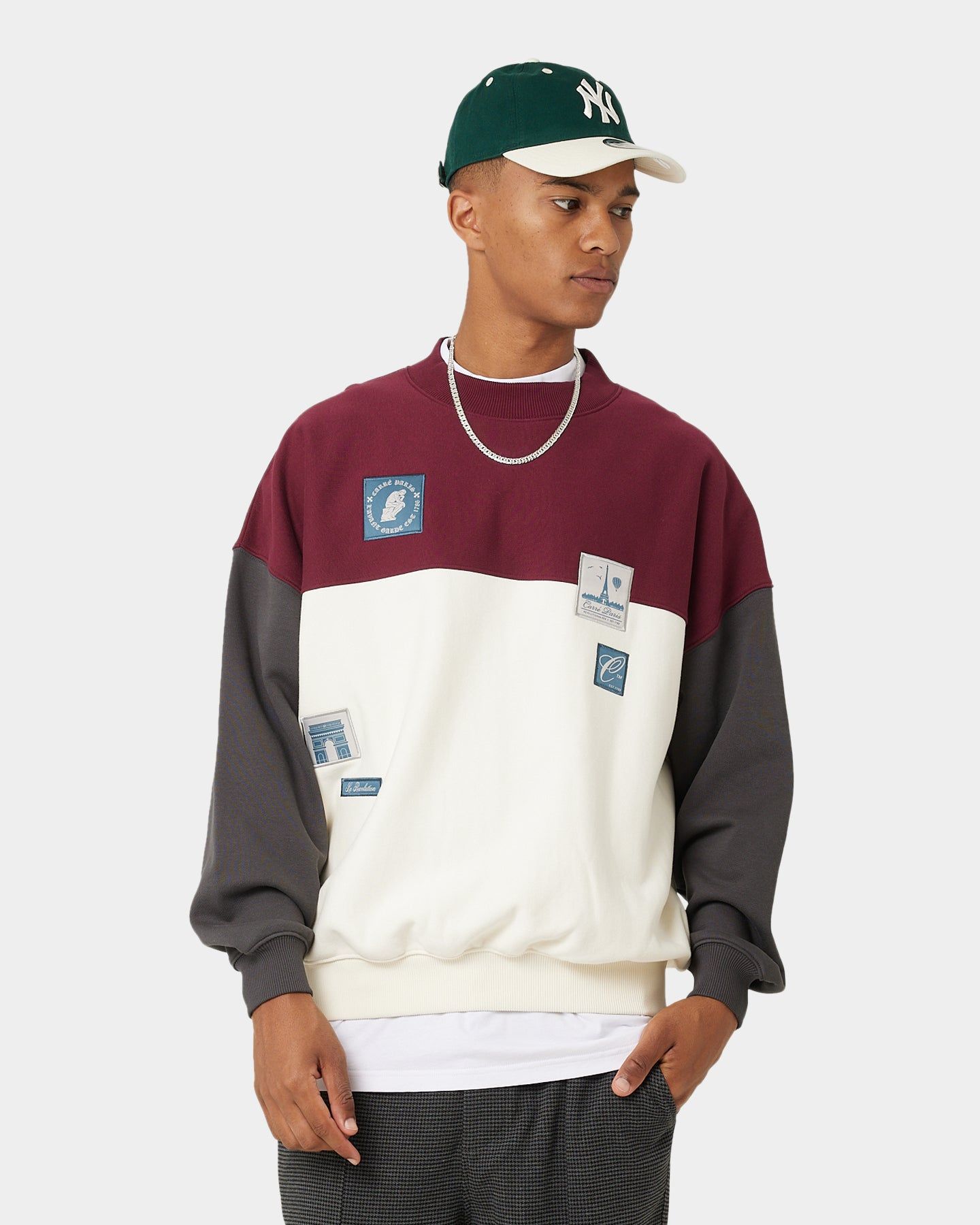 Carre Avant Oversized Panel Crewneck Maroon sold by Culture Kings product image thumbnail 2