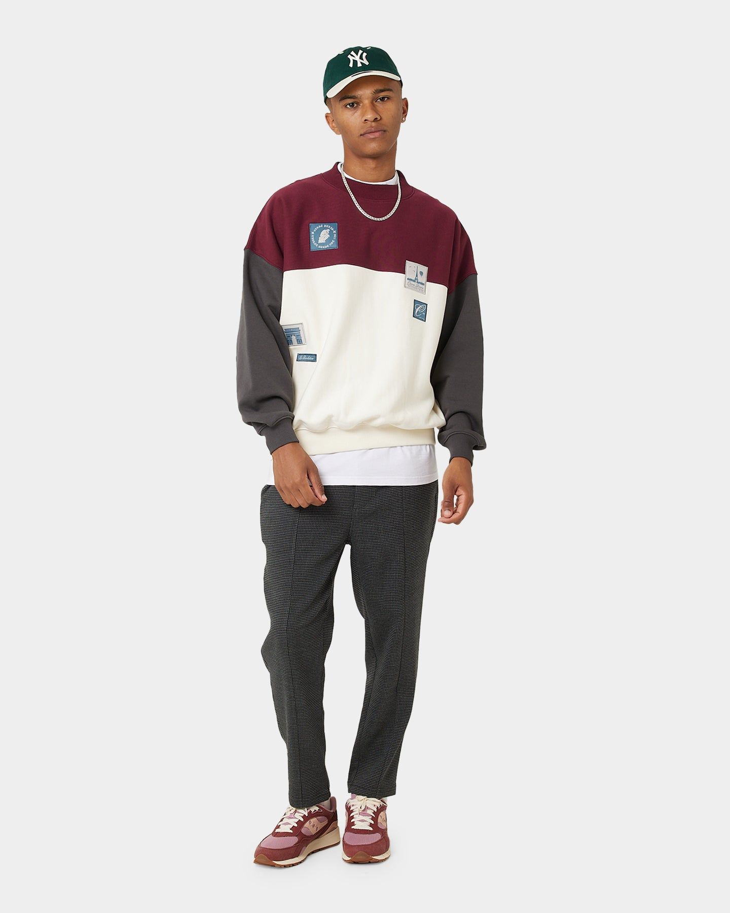 Carre Avant Oversized Panel Crewneck Maroon sold by Culture Kings product image thumbnail 3