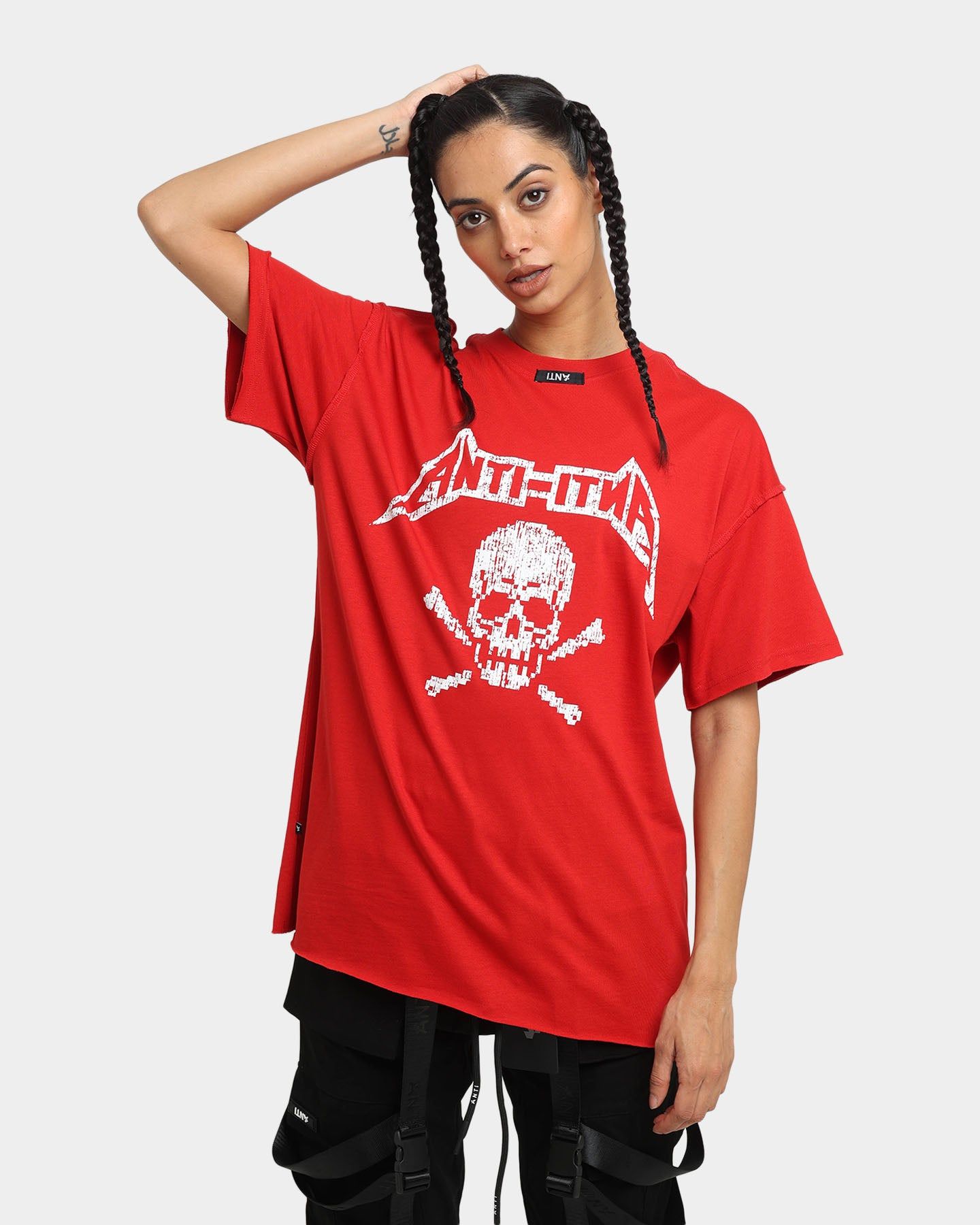 The Anti Order Death Metal Oversized T-Shirt Red/White sold by Culture Kings