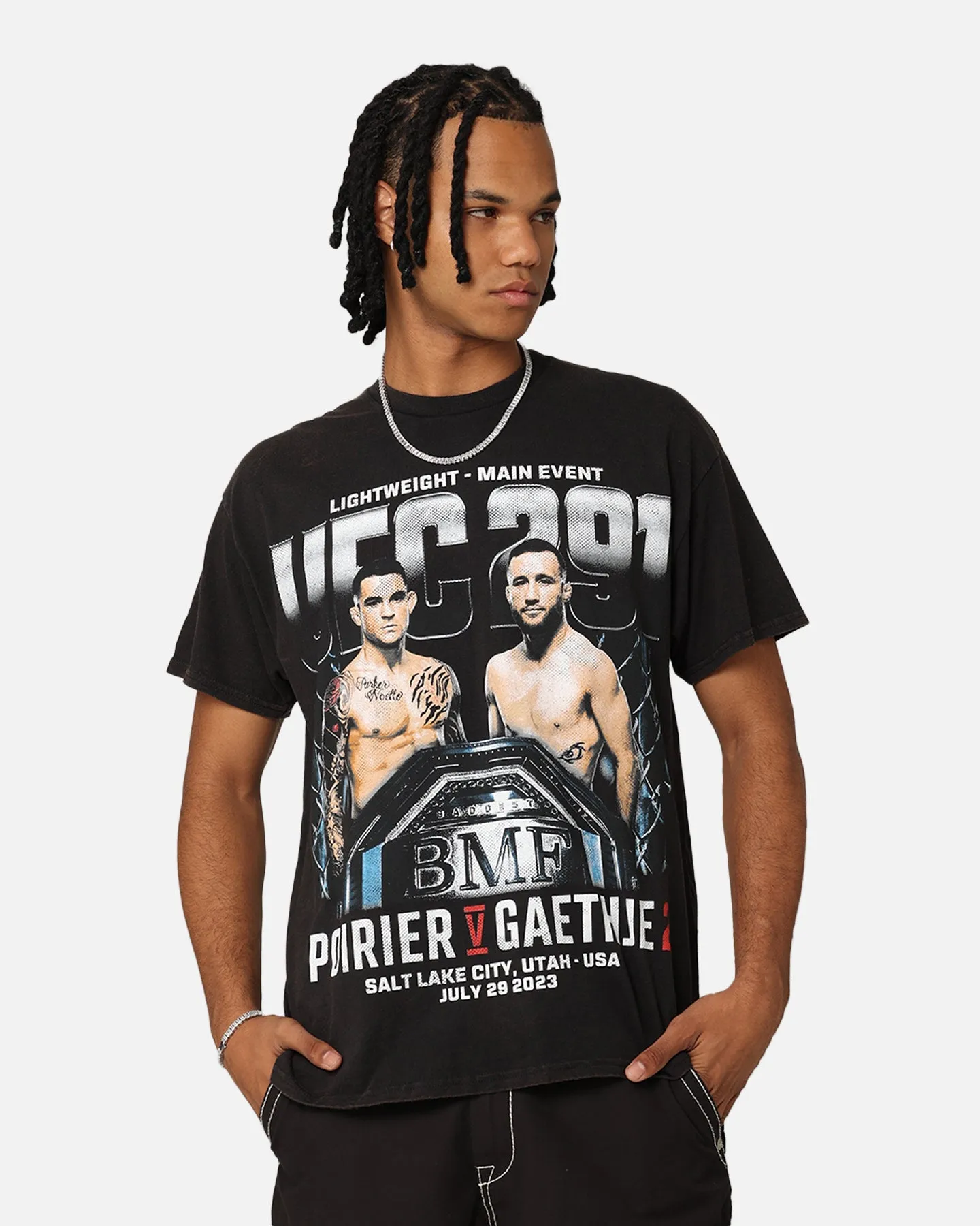 UFC By Goat Crew Dustin Poirier vs. Justin Gaethje BMF Fight Vintage T-Shirt Black Wash sold by Culture Kings