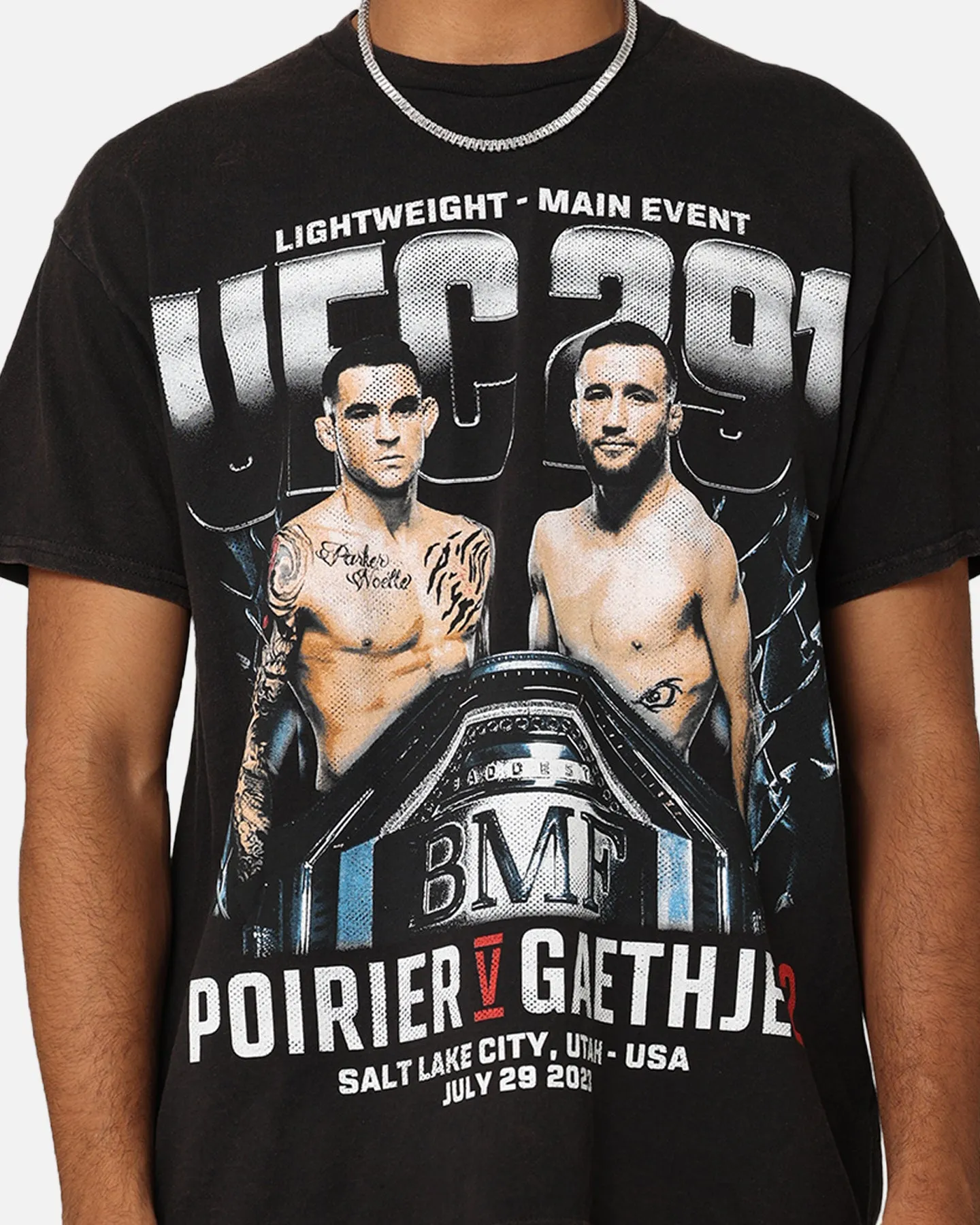 UFC By Goat Crew Dustin Poirier vs. Justin Gaethje BMF Fight Vintage T-Shirt Black Wash sold by Culture Kings product image thumbnail 4