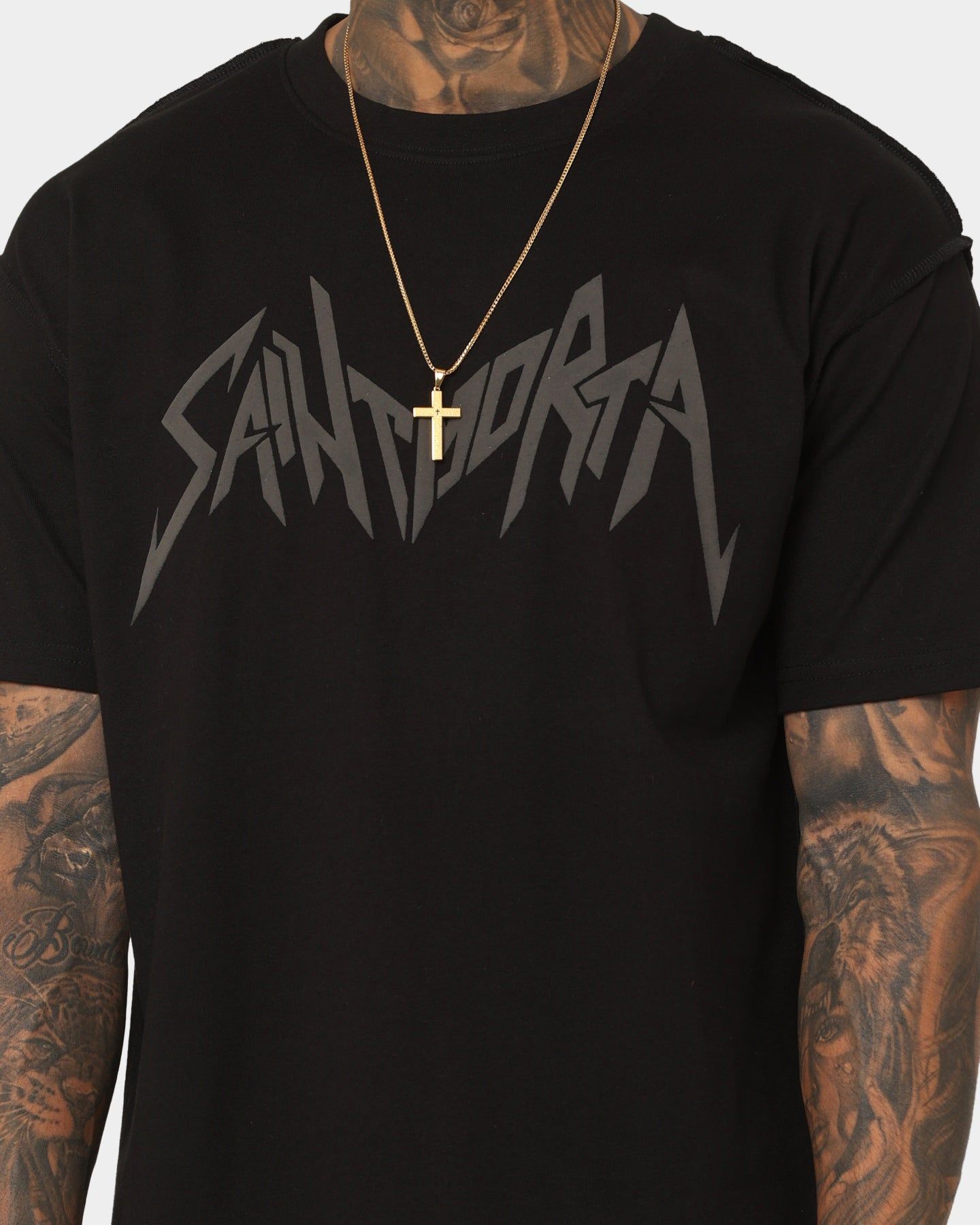 Saint Morta Metal Lafayette T-Shirt Black/Black sold by Culture Kings product image thumbnail 3