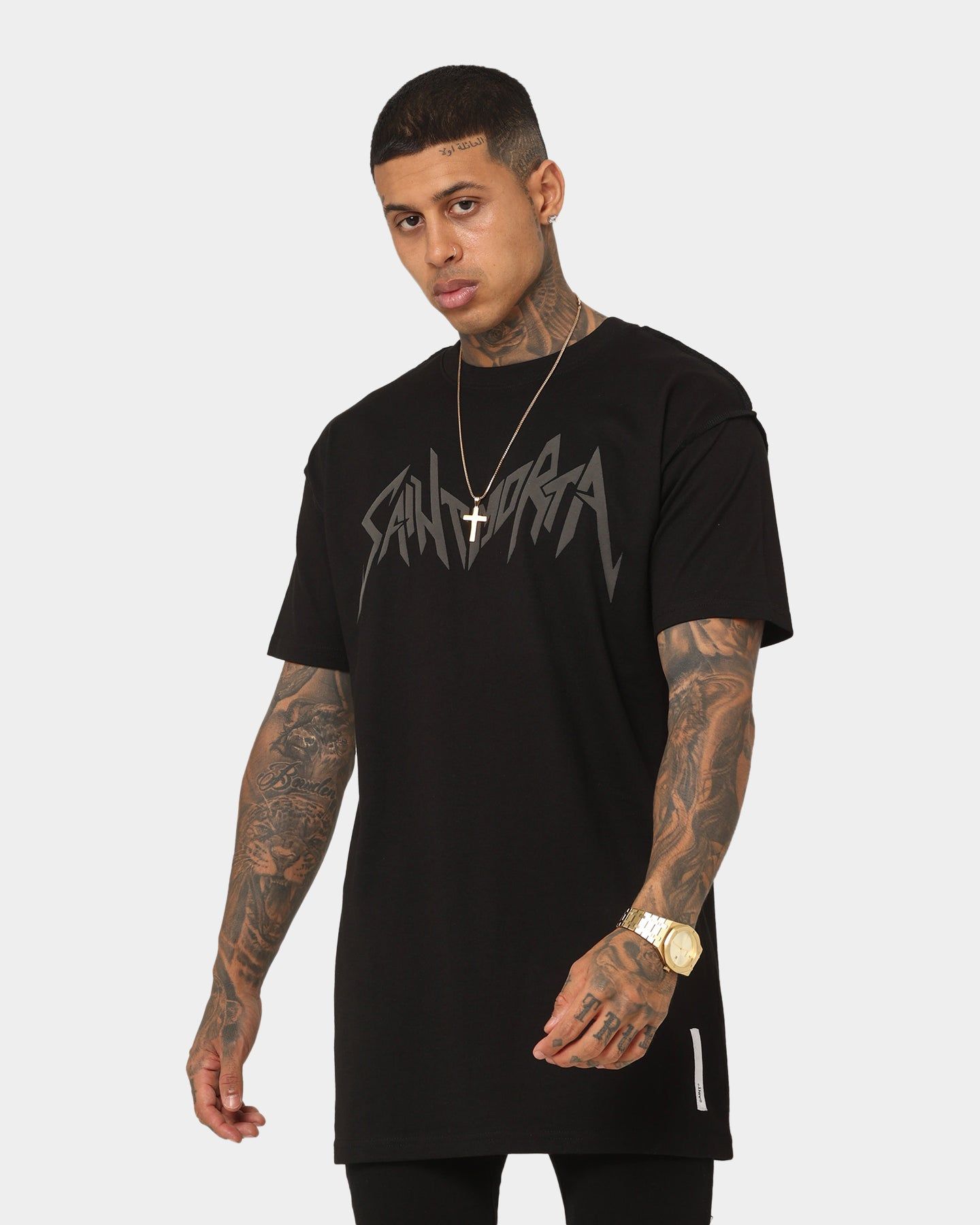 Saint Morta Metal Lafayette T-Shirt Black/Black sold by Culture Kings