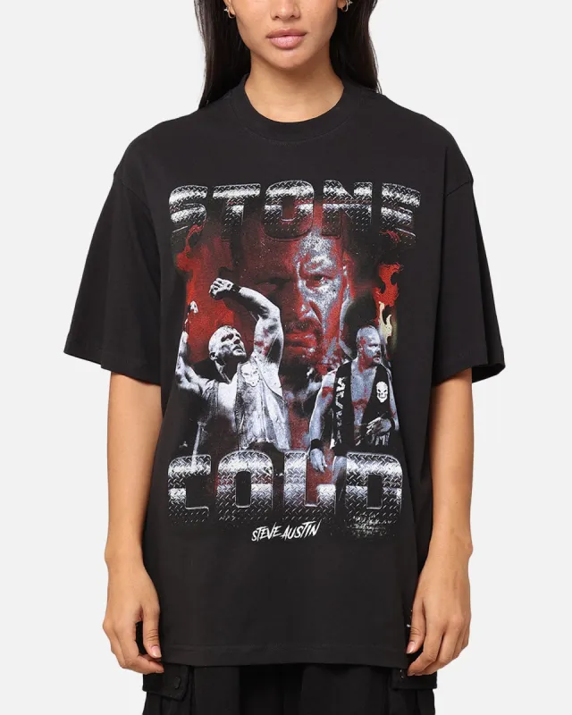Mitchell & Ness X WWE Stone Cold Steve Austin Stone Cold T-Shirt Overdyed Black sold by Culture Kings