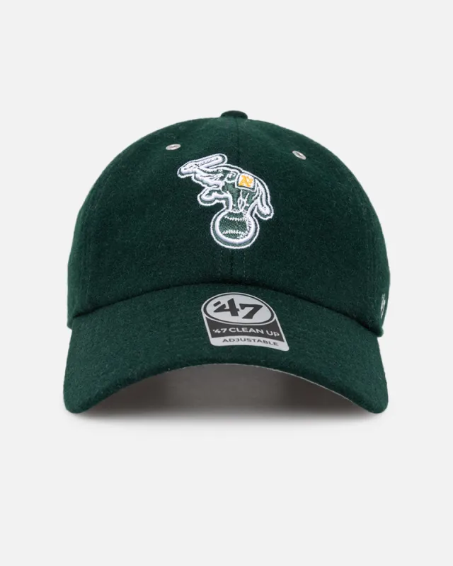 47 Brand Oakland Athletics 'Wooly Clean-Up' Strapback Dark Green sold by Culture Kings