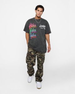 Loiter Stacked Vintage T-Shirt Black Wash sold by Culture Kings