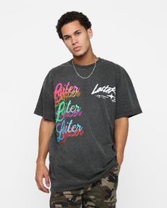 Loiter Stacked Vintage T-Shirt Black Wash sold by Culture Kings