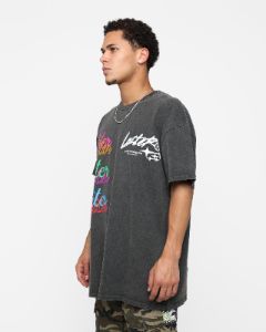 Loiter Stacked Vintage T-Shirt Black Wash sold by Culture Kings