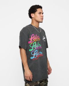 Loiter Stacked Vintage T-Shirt Black Wash sold by Culture Kings