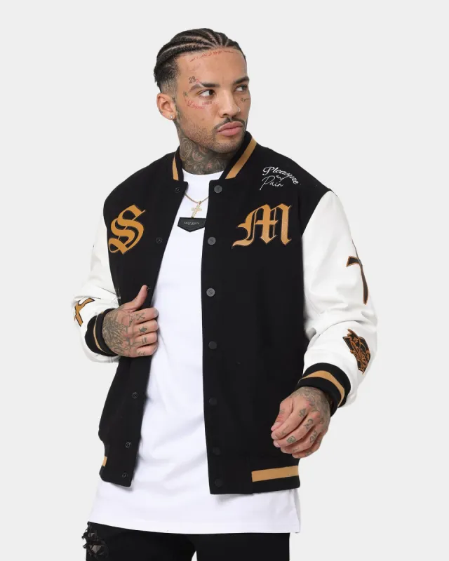 Saint Morta Graveyard Varsity Jacket Black/Tan sold by Culture Kings