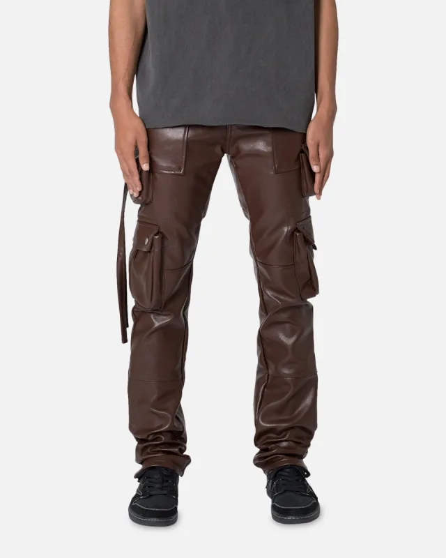 MNML D152 Leather Cargo Pants Brown sold by Culture Kings
