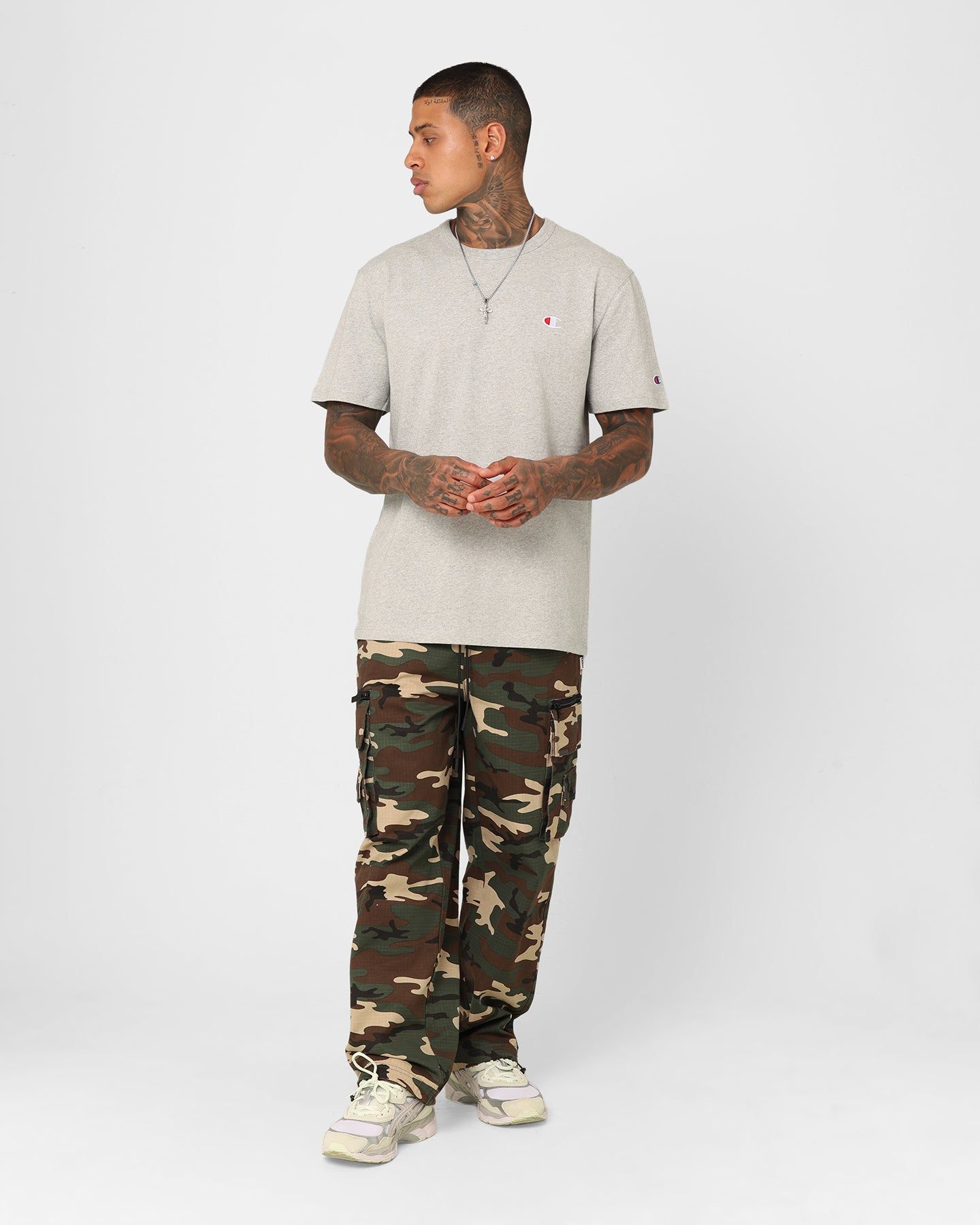 Champion Heritage Small C T-Shirt Oxford Heather sold by Culture Kings product image thumbnail 2