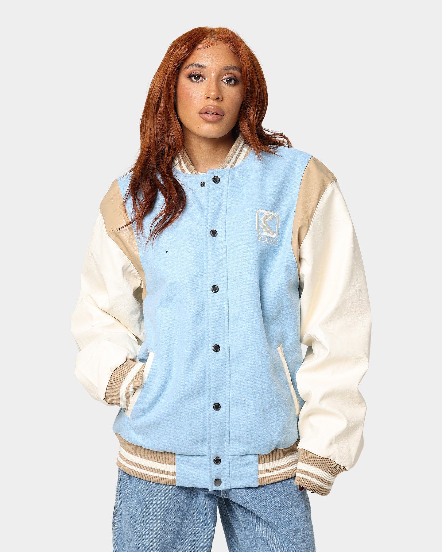 Karl Kani OG Colour Block College Jacket Light Blue sold by Culture Kings product image thumbnail 2