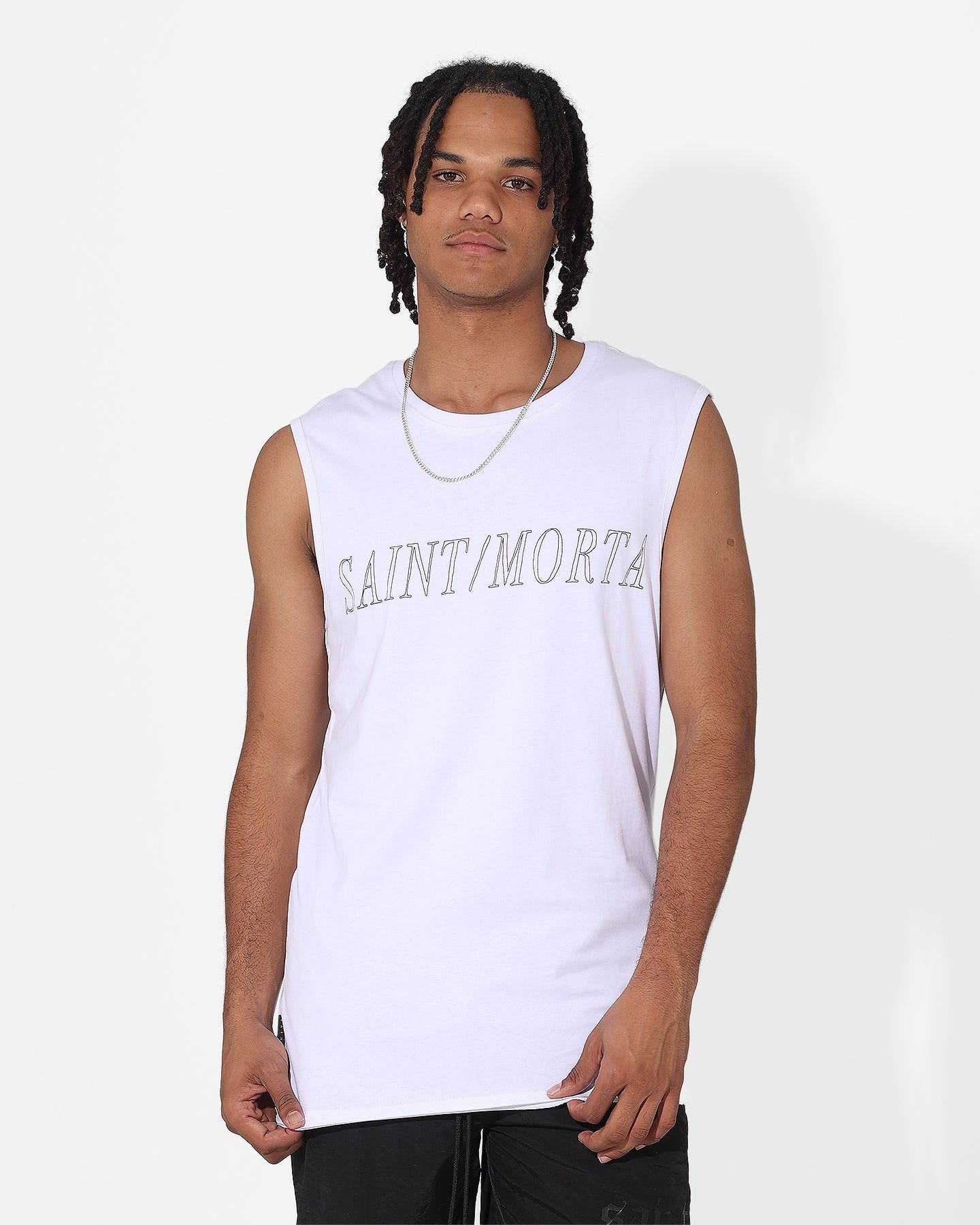 Saint Morta Origins Muscle T-Shirt White/Black sold by Culture Kings