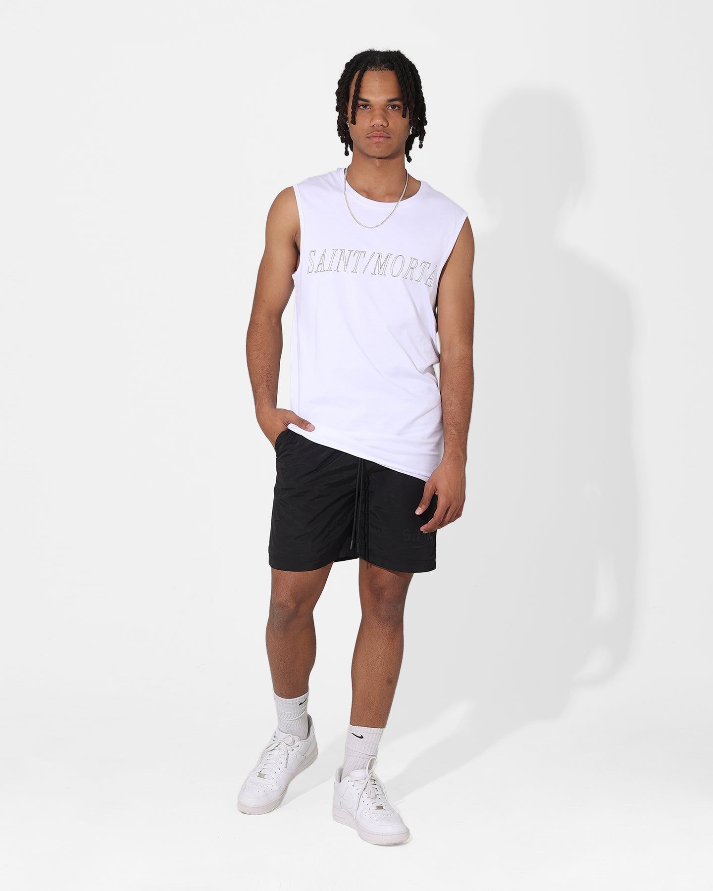 Saint Morta Origins Muscle T-Shirt White/Black sold by Culture Kings product image thumbnail 2