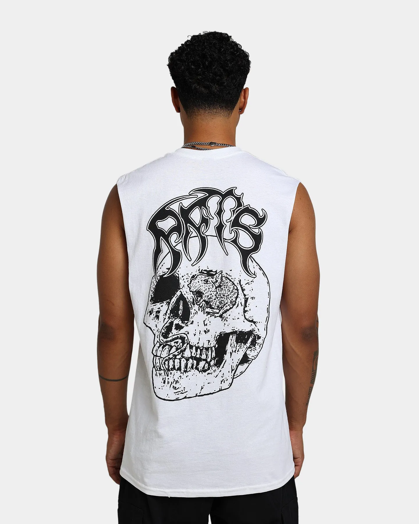 Rats Get Fat Skull Muscle T-Shirt White sold by Culture Kings product image thumbnail 5