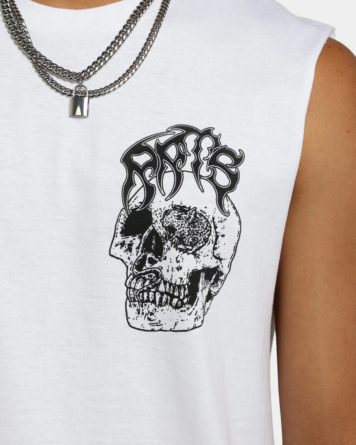 Rats Get Fat Skull Muscle T-Shirt White sold by Culture Kings product image thumbnail 4
