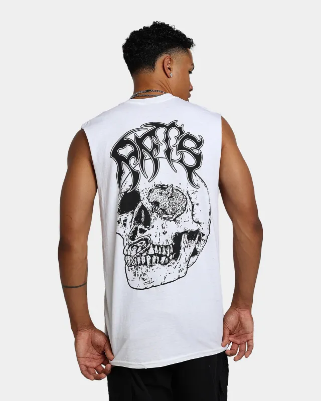 Rats Get Fat Skull Muscle T-Shirt White sold by Culture Kings