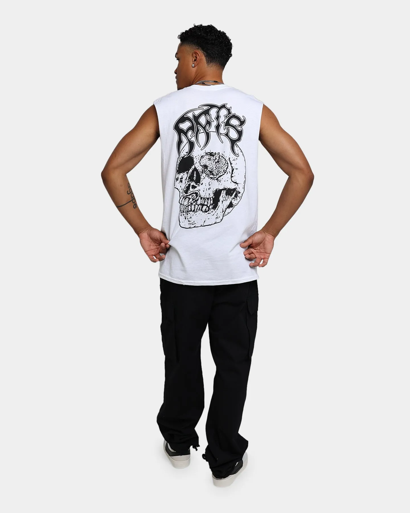 Rats Get Fat Skull Muscle T-Shirt White sold by Culture Kings product image thumbnail 3