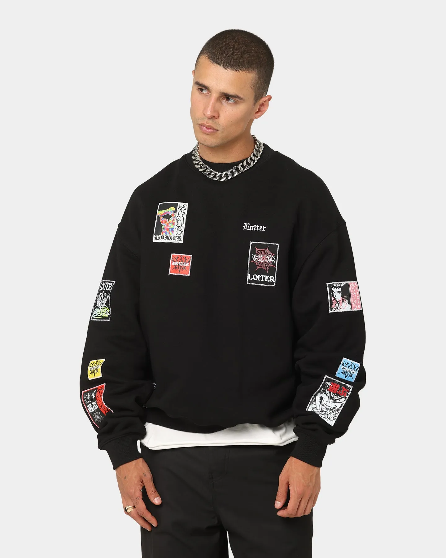 Loiter Patchwork Crewneck Black sold by Culture Kings product image thumbnail 2