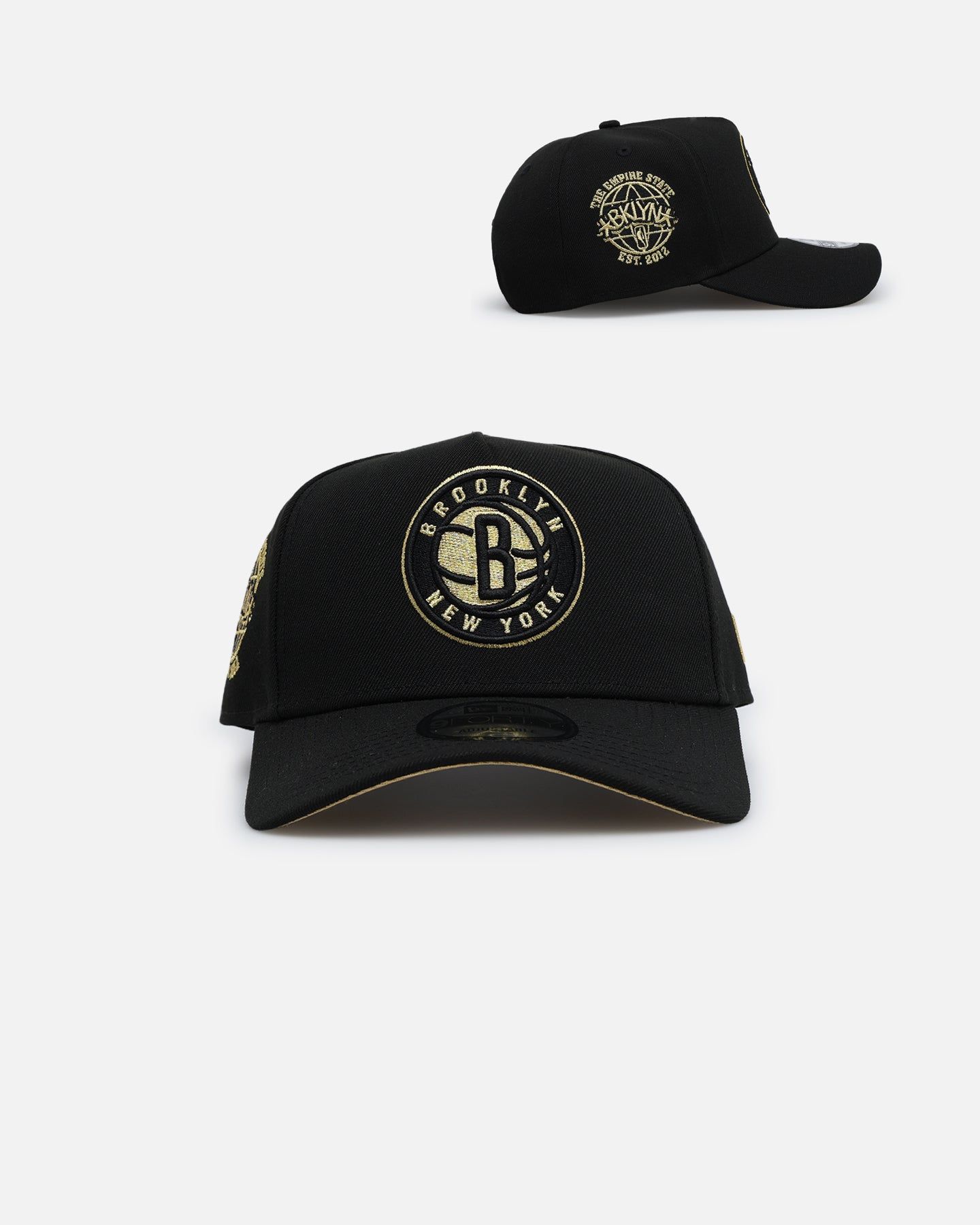 New Era Brooklyn Nets 'NBA Gold Links' 9FORTY A-Frame Snapback Black/Gold sold by Culture Kings