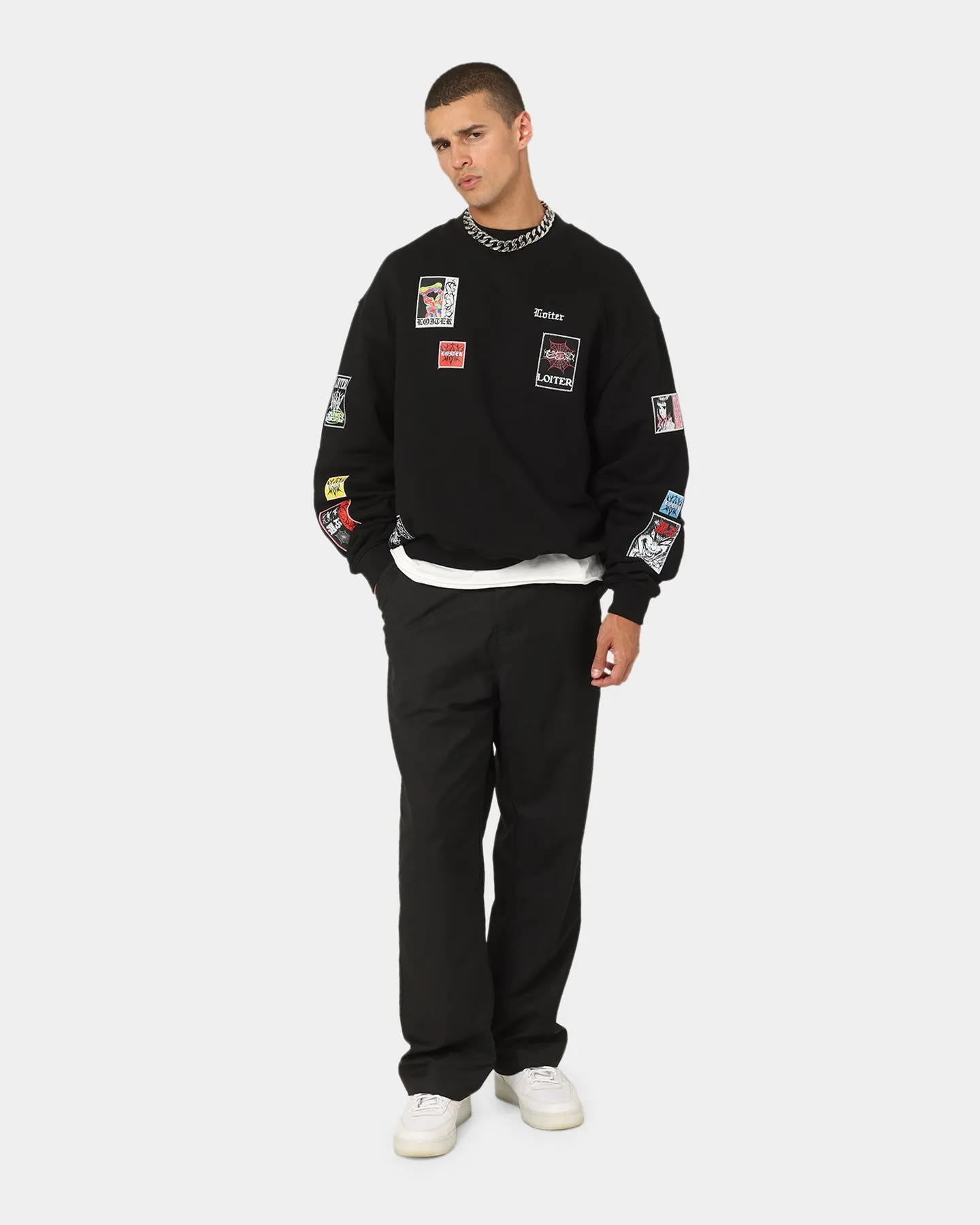 Loiter Patchwork Crewneck Black sold by Culture Kings product image thumbnail 3