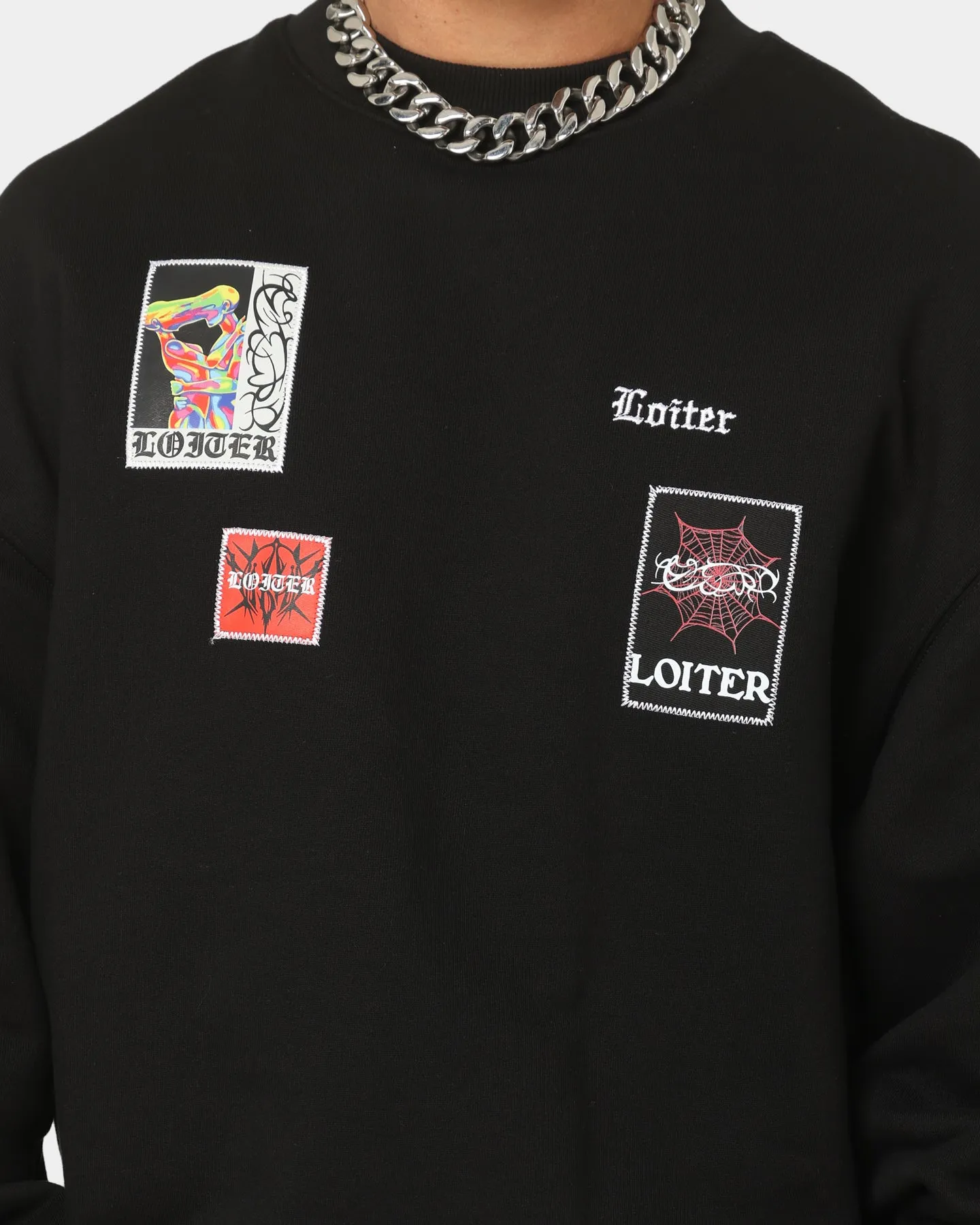 Loiter Patchwork Crewneck Black sold by Culture Kings product image thumbnail 4