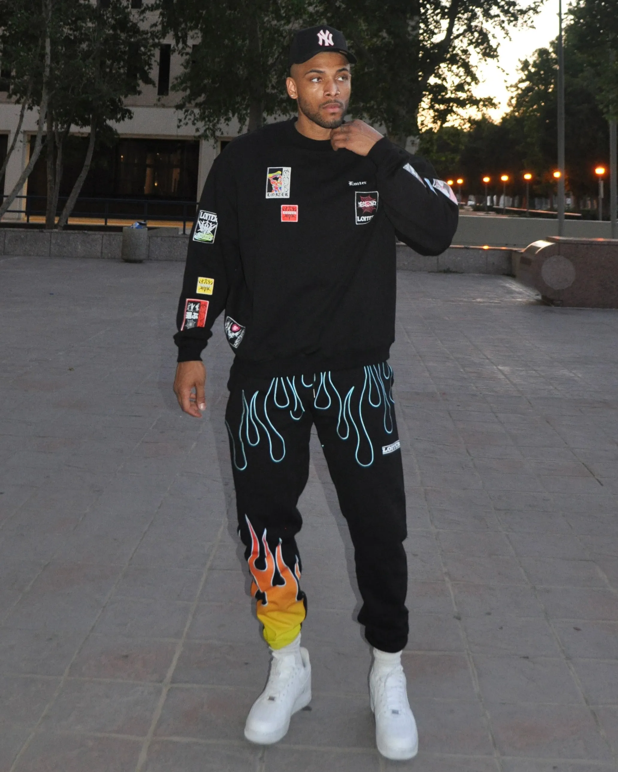 Loiter Patchwork Crewneck Black sold by Culture Kings