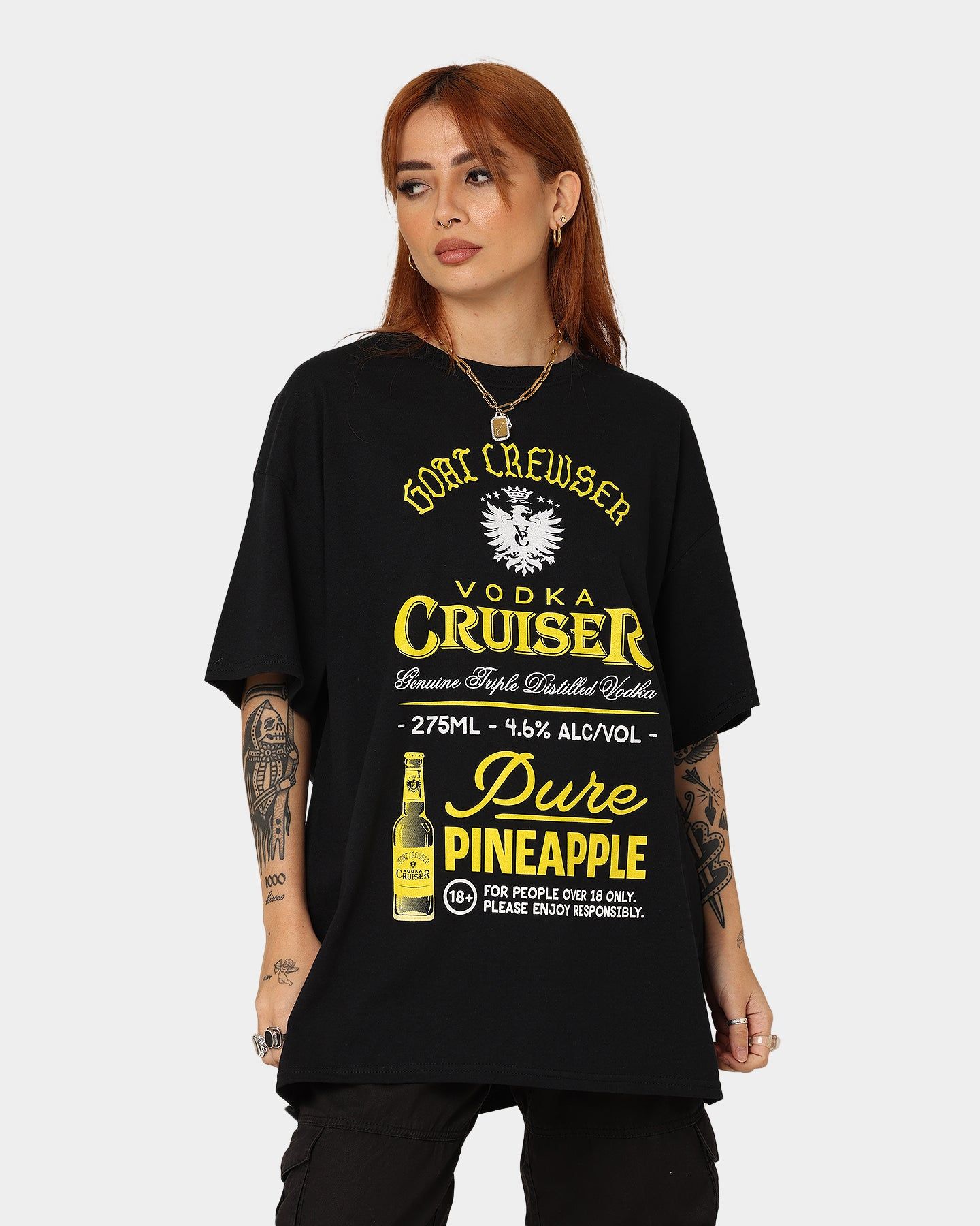 Goat Crew Goat Crew X Vodka Cruiser Pure Pineapple Cruiser T-Shirt Black sold by Culture Kings