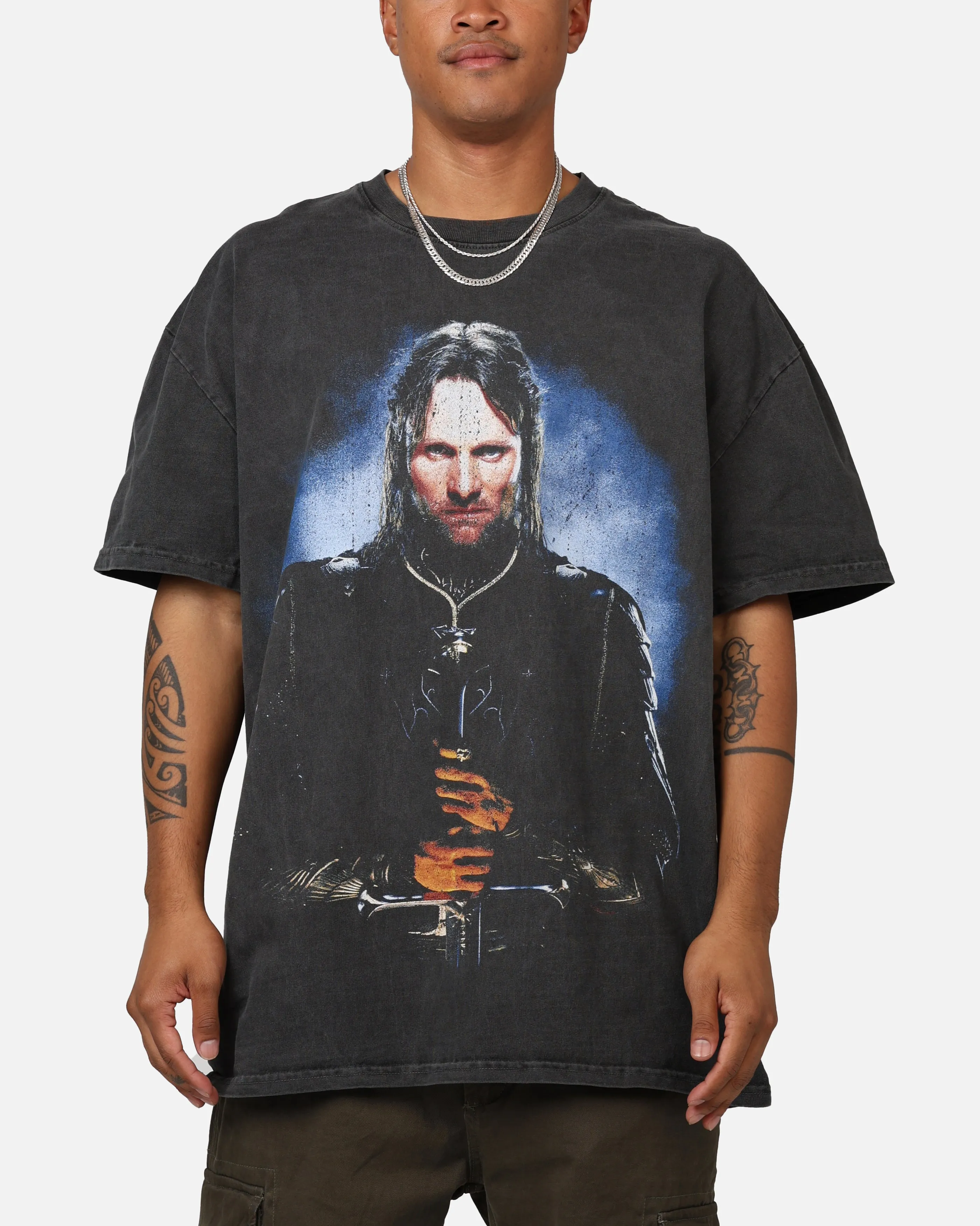 American Thrift X The Lord Of The Rings Aragorn Heavyweight Vintage T-Shirt Black Wash sold by Culture Kings