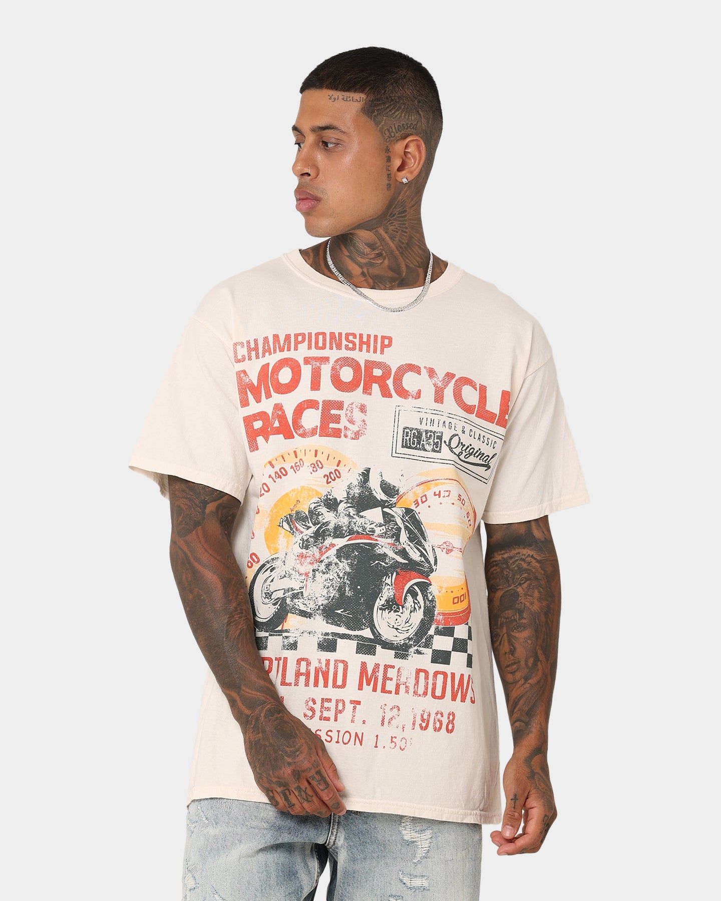 American Thrift Portland Meadows Vintage T-Shirt Off White sold by Culture Kings