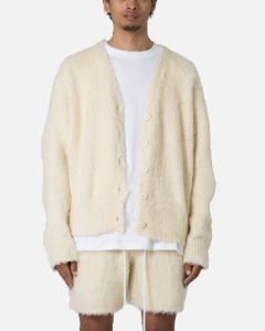 MNML Fuzzy Cardigan Sweater Off White sold by Culture Kings