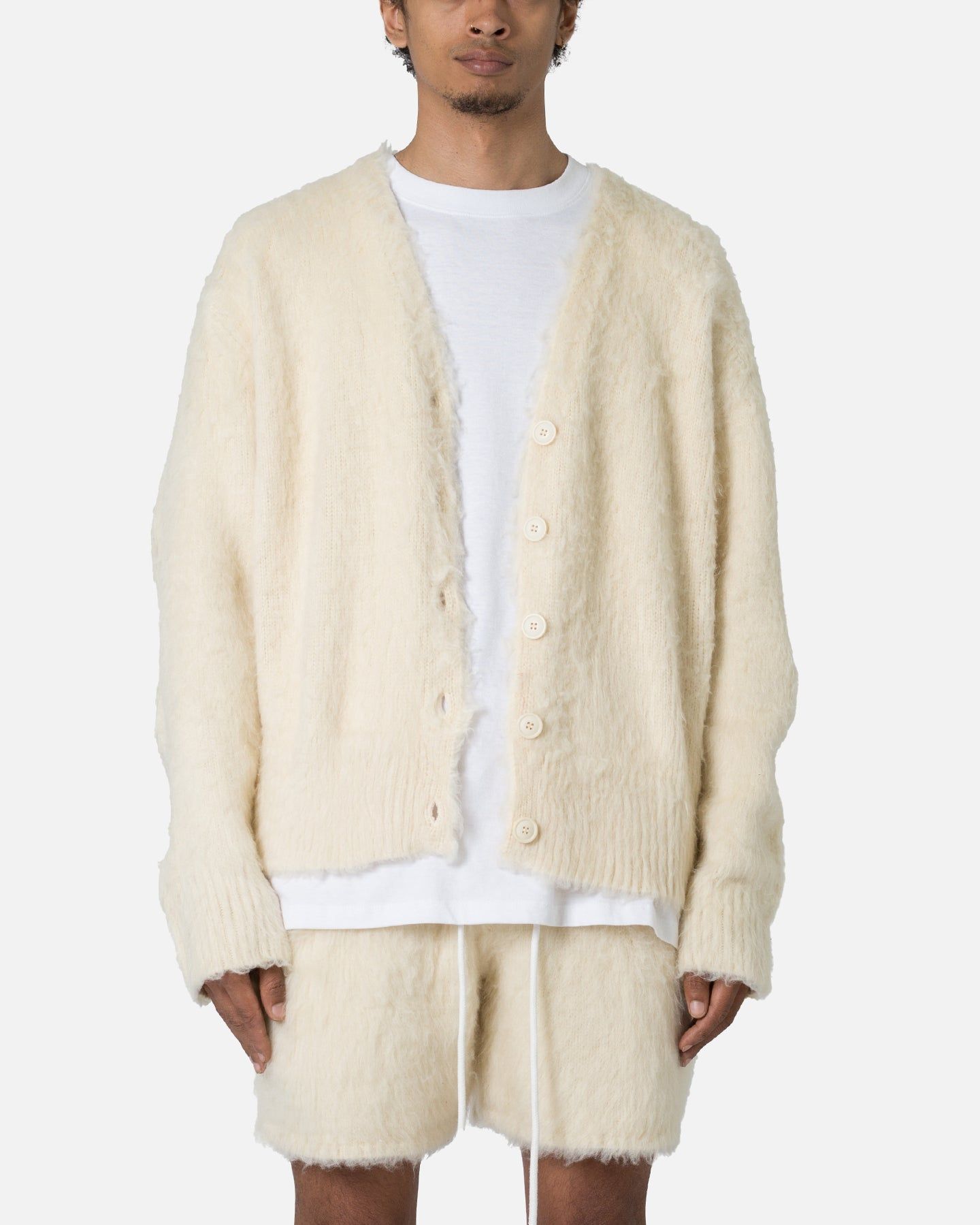 MNML Fuzzy Cardigan Sweater Off White sold by Culture Kings product image thumbnail 3