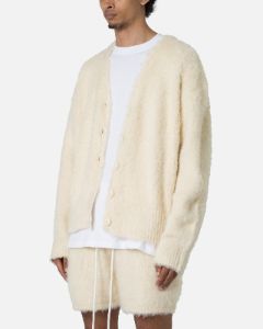 MNML Fuzzy Cardigan Sweater Off White sold by Culture Kings