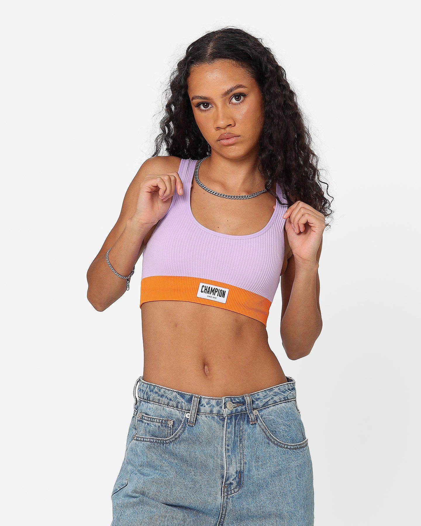 Champion Women's Life Seamless Scoop Crop Passionflower sold by Culture Kings