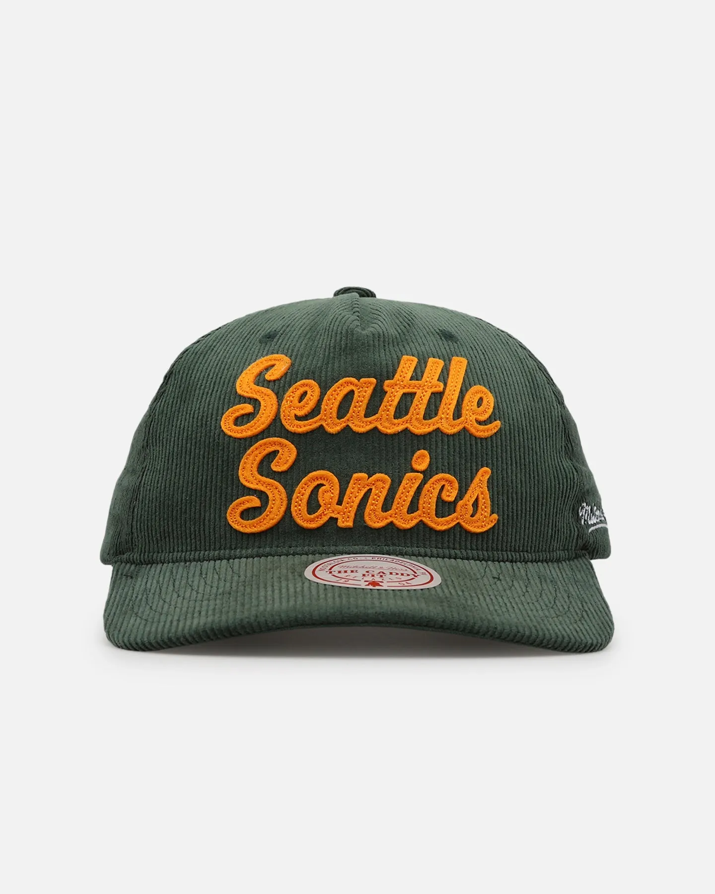 Mitchell & Ness Seattle Sonics Stack Script Corduroy Snapback Green sold by Culture Kings