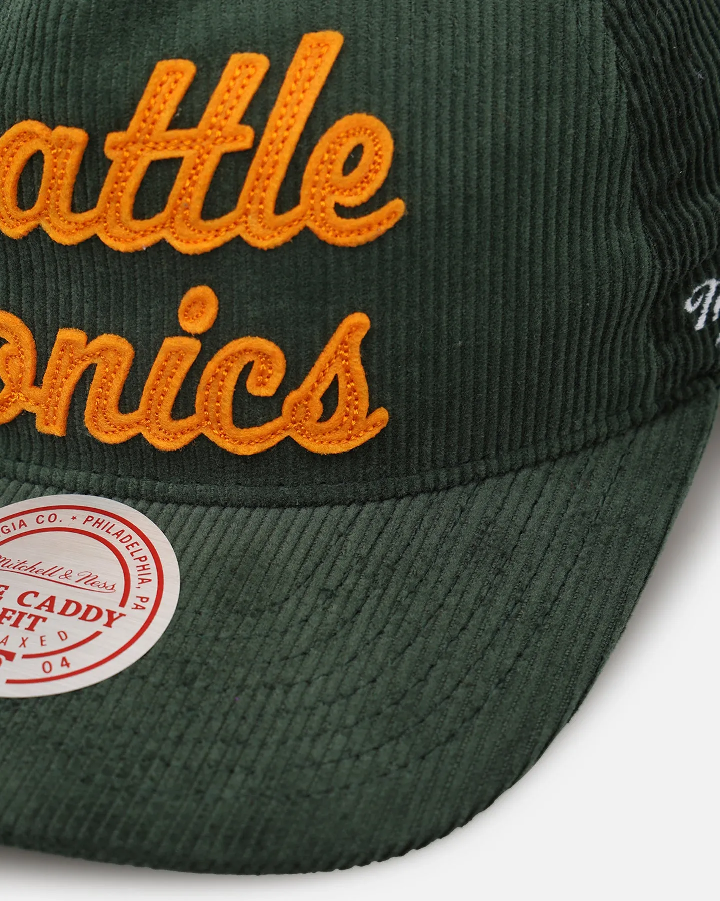 Mitchell & Ness Seattle Sonics Stack Script Corduroy Snapback Green sold by Culture Kings product image thumbnail 2