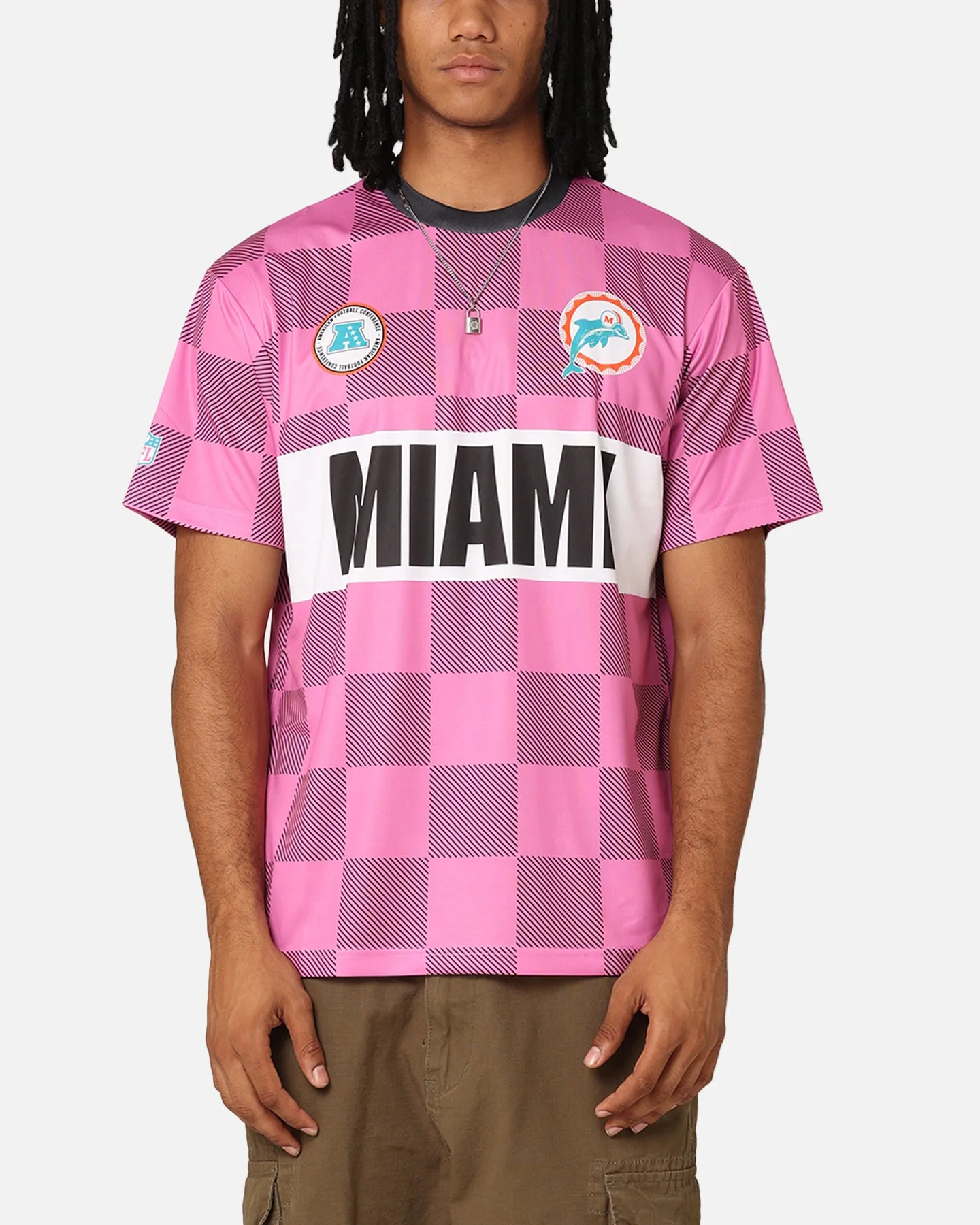 Majestic Athletic Miami Dolphins Team Line Checkered Jersey Black/Pink sold by Culture Kings