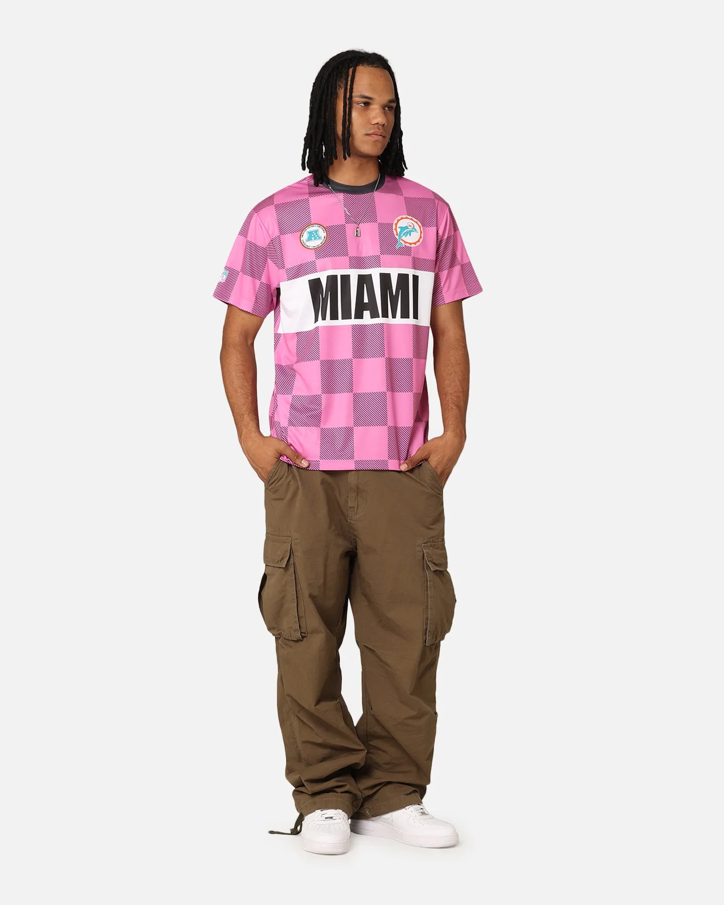 Majestic Athletic Miami Dolphins Team Line Checkered Jersey Black/Pink sold by Culture Kings product image thumbnail 3