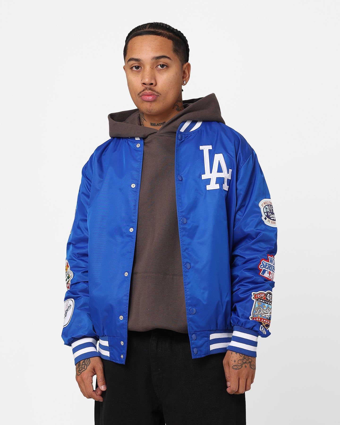 New Era Los Angeles Dodgers Nylon Varsity Jacket Bright Royal sold by Culture Kings