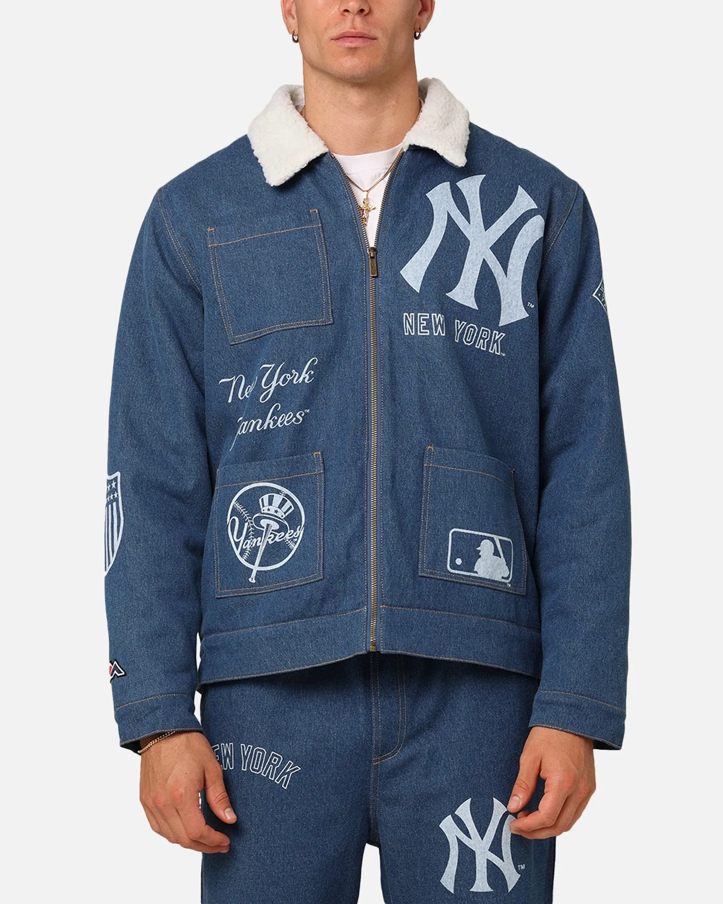 ウェア Majestic Yankees Authentic Collection VINTAGE MAJESTIC AUTHENTIC COLLECTION NEW YORK YANKEES SATIN