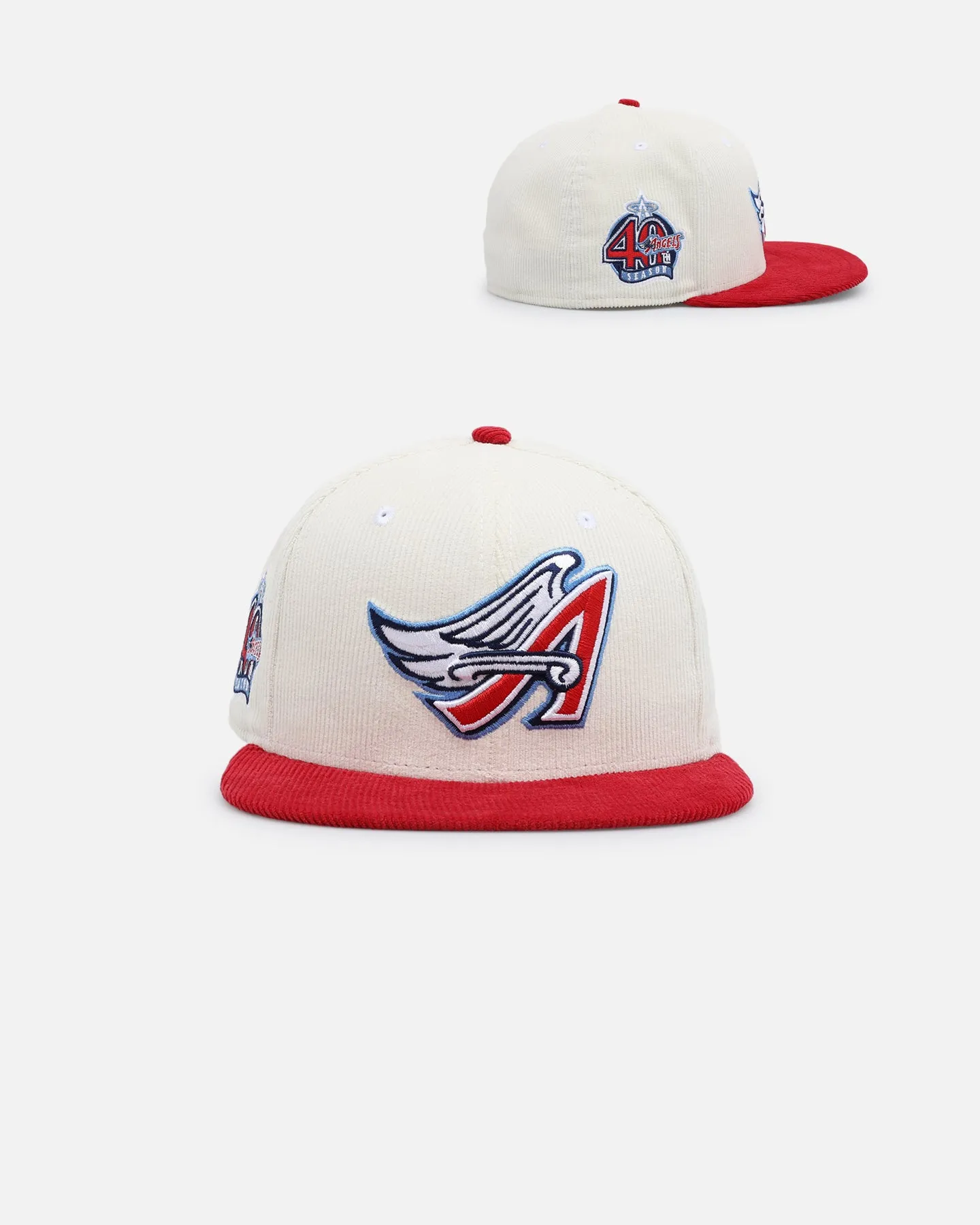New Era Anaheim Angels '2-Tone Corduroy' 59FIFTY Fitted Chrome/Red sold by Culture Kings