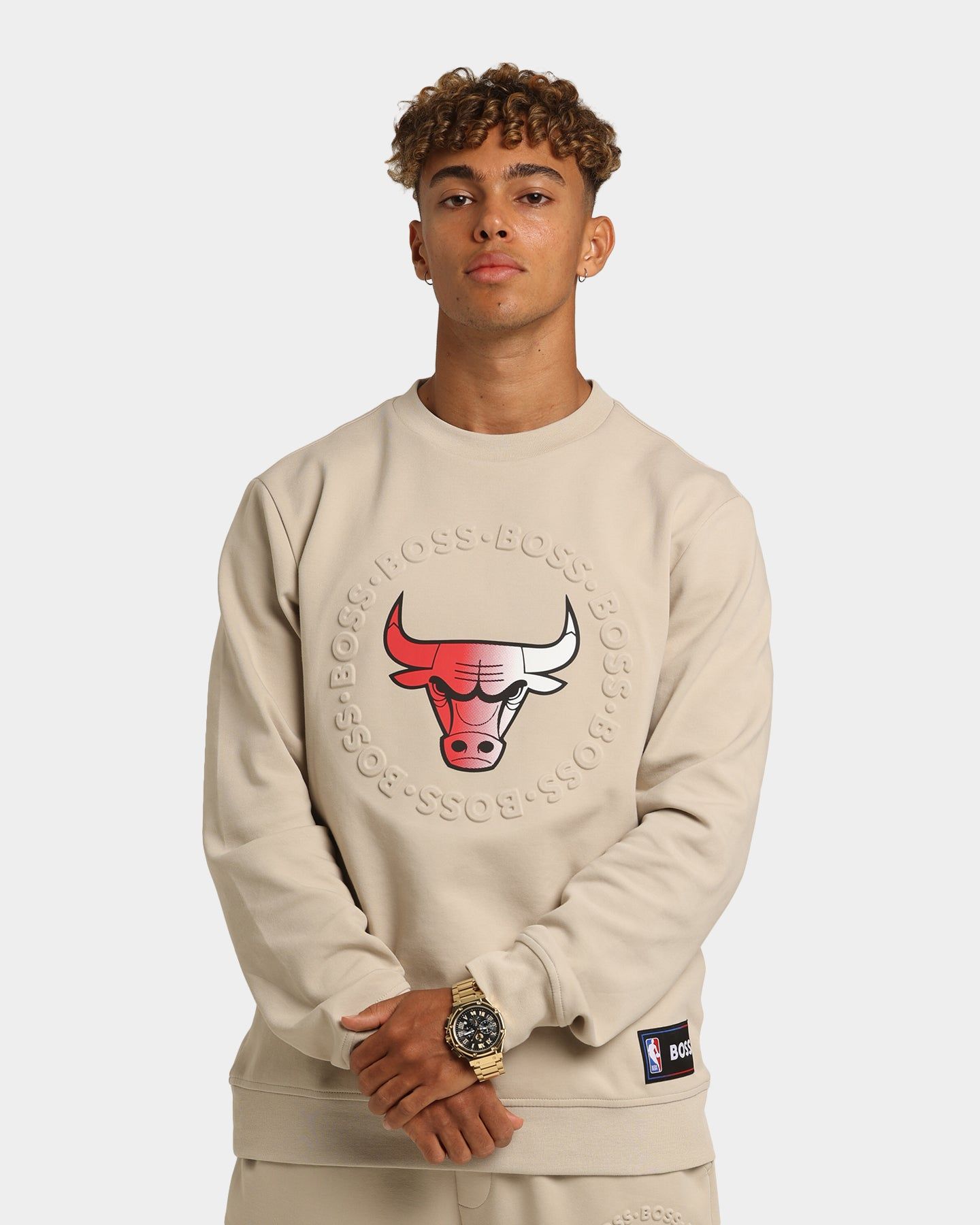 Hugo Boss Hugo Boss X NBA Basic Chicago Bulls Crewneck Sweatshirt Light Beige sold by Culture Kings