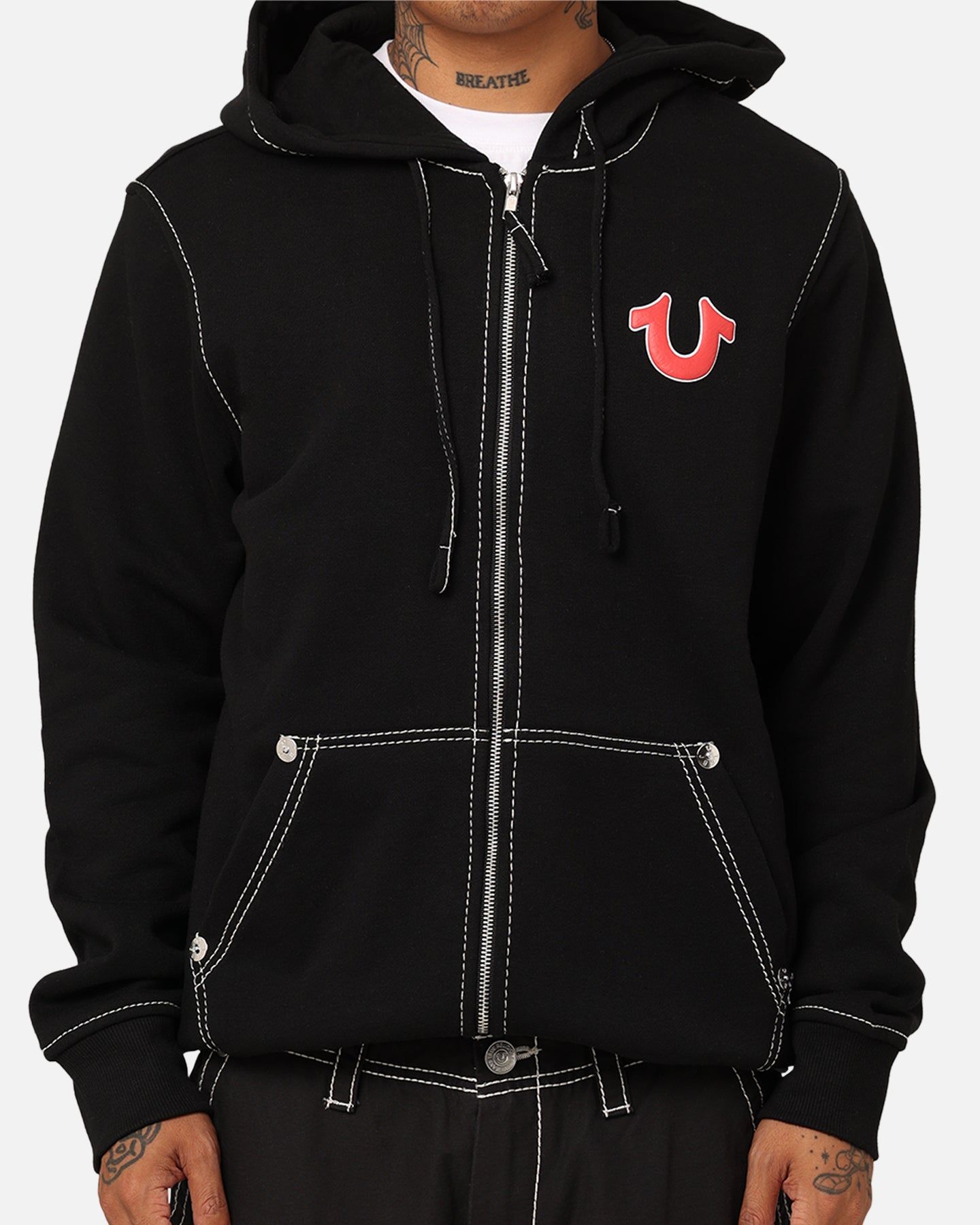 True Religion Heritage Buddha Big T Hoodie Black sold by Culture Kings product image thumbnail 4