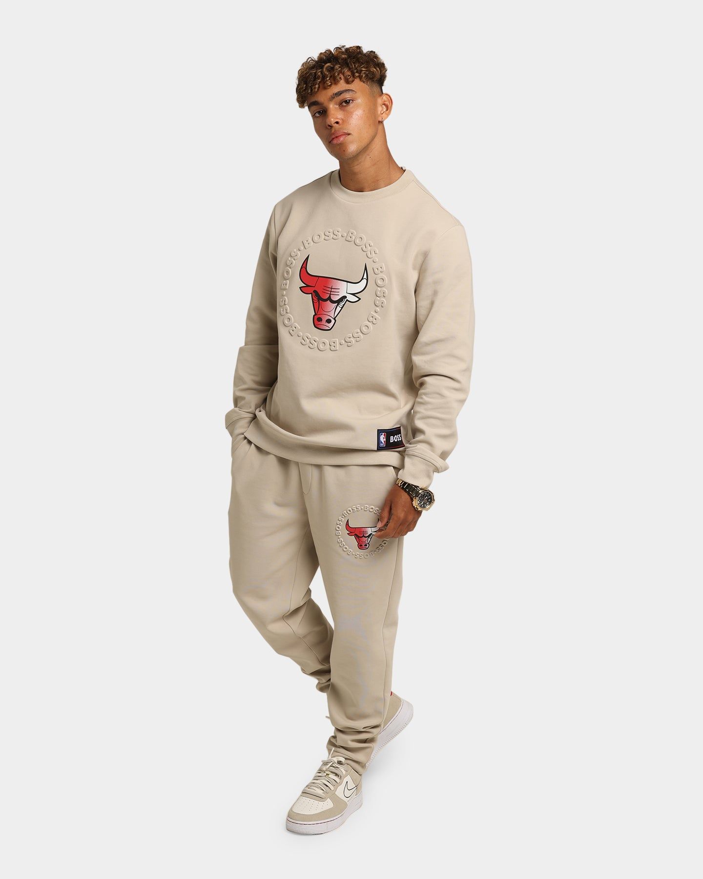 Hugo Boss Hugo Boss X NBA Basic Chicago Bulls Crewneck Sweatshirt Light Beige sold by Culture Kings product image thumbnail 2