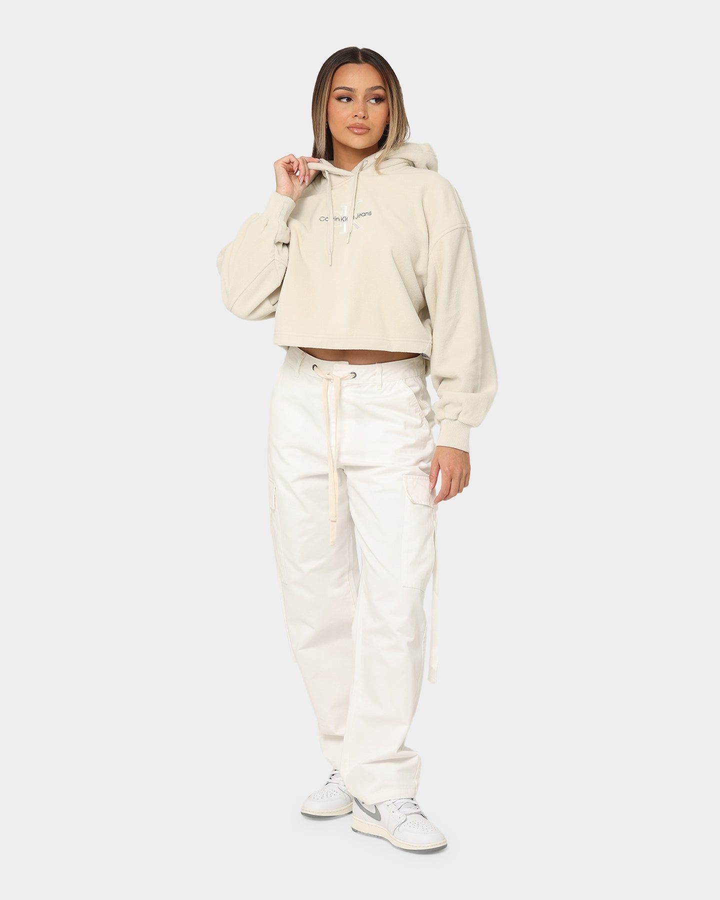 Calvin Klein Women's Polar Fleece Hoodie Eggshell sold by Culture Kings product image thumbnail 2