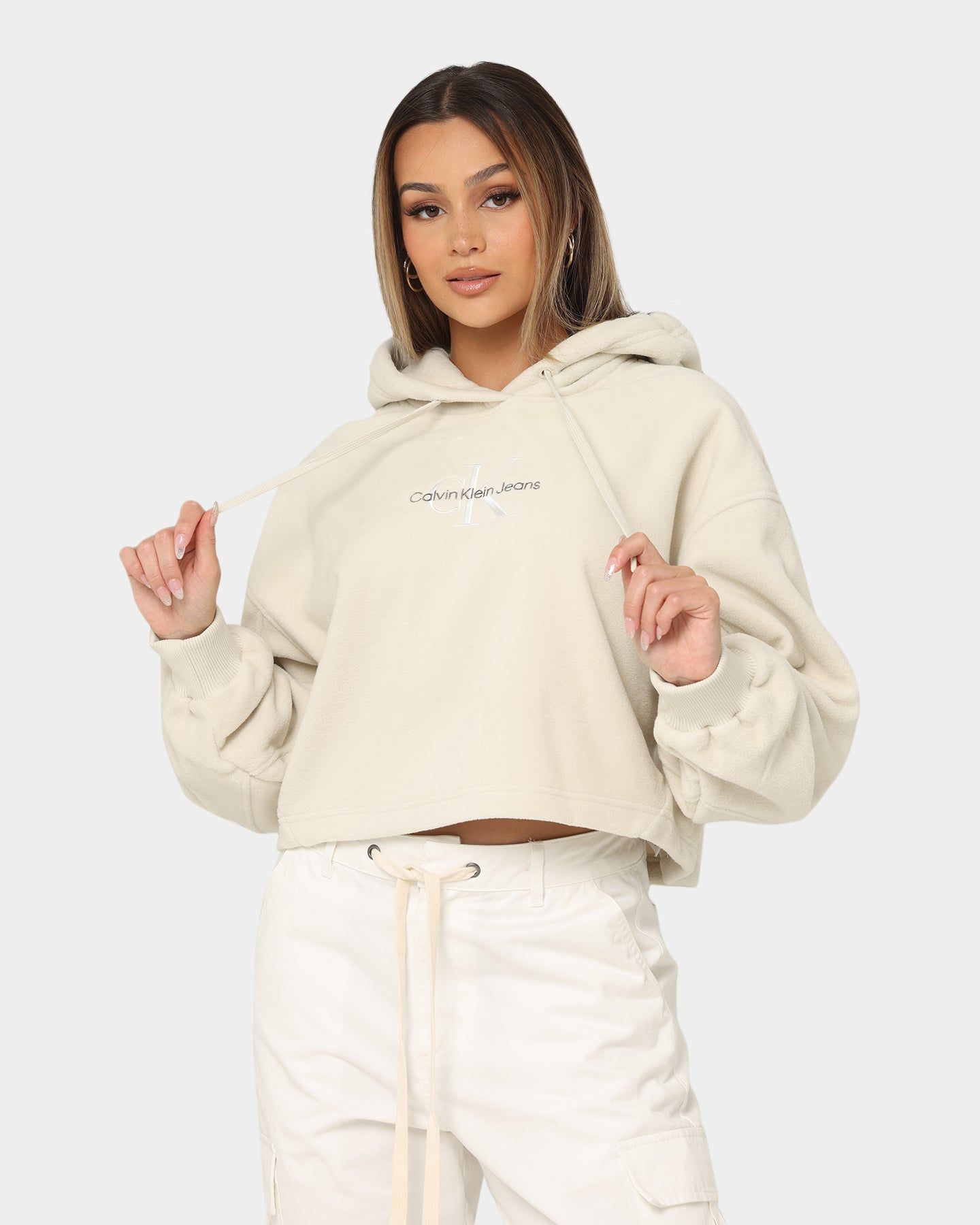 Calvin Klein Women's Polar Fleece Hoodie Eggshell sold by Culture Kings