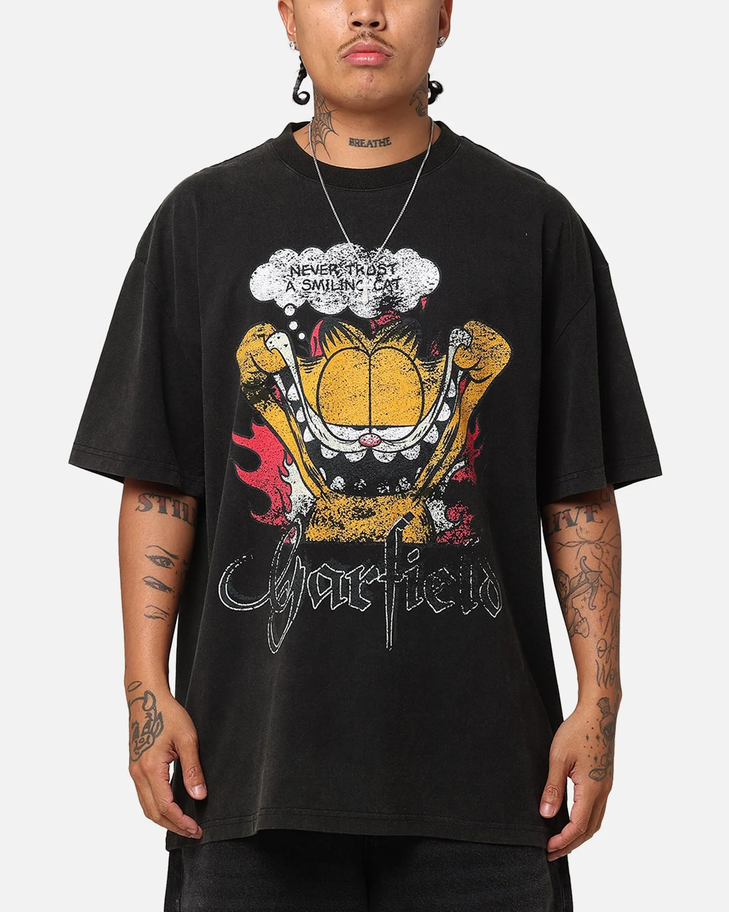 Vintage Goat Crew X Garfield Smiling Cat Heavy T-Shirt Vintage Black sold by Culture Kings